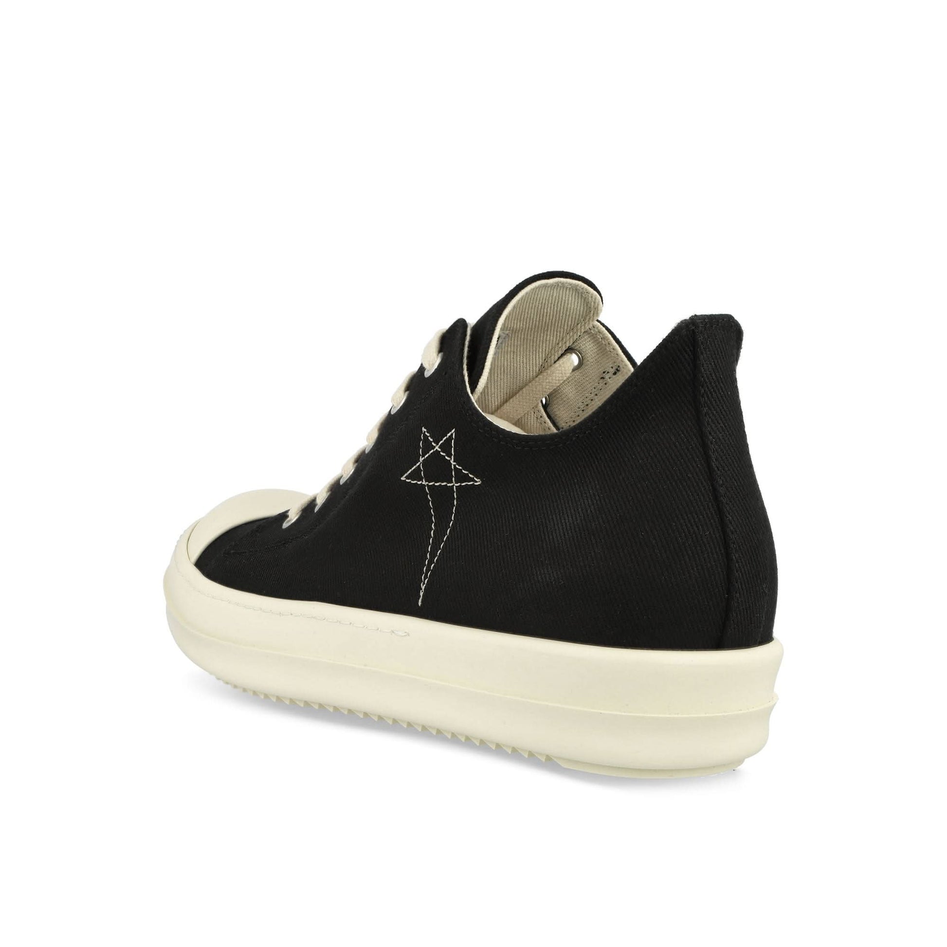 Rick Owens Luxor Low Sneaks Black Sneaker Detail view 3 | Gate