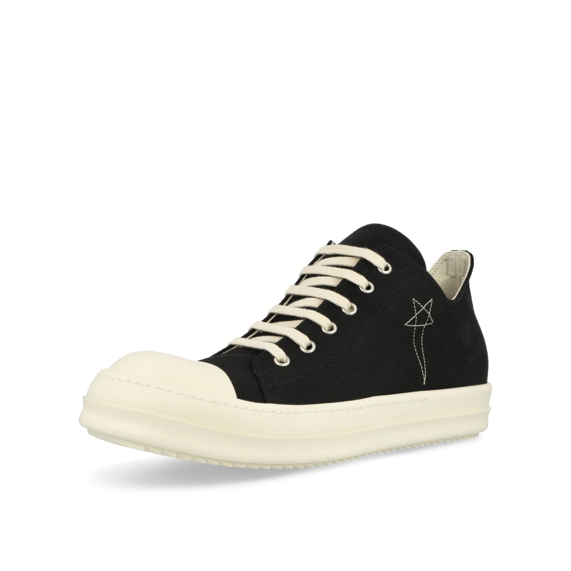 Rick Owens Luxor Low Sneaks Black Sneaker Detail view 4 | Gate