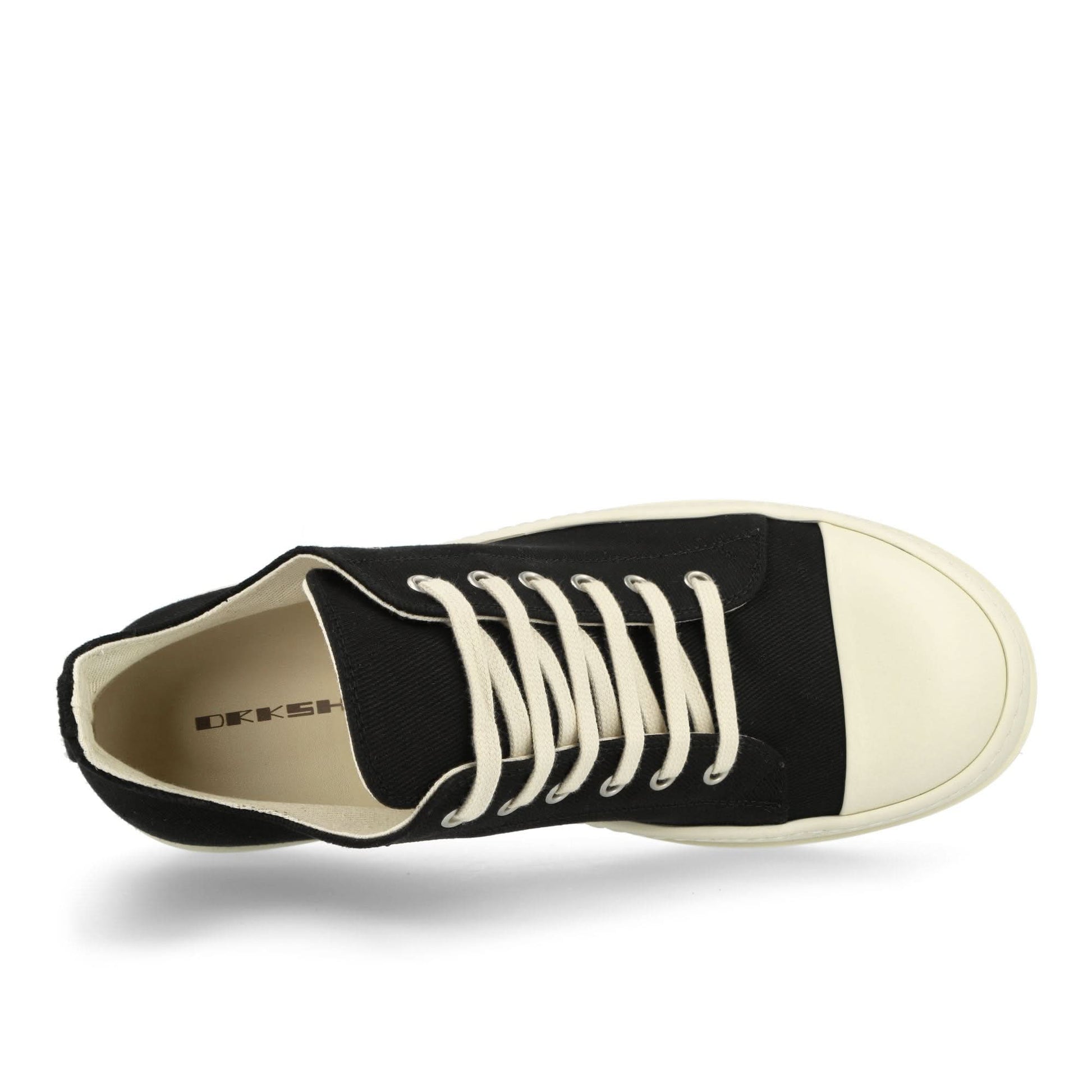 Rick Owens Luxor Low Sneaks Black Sneaker Detail view 5 | Gate