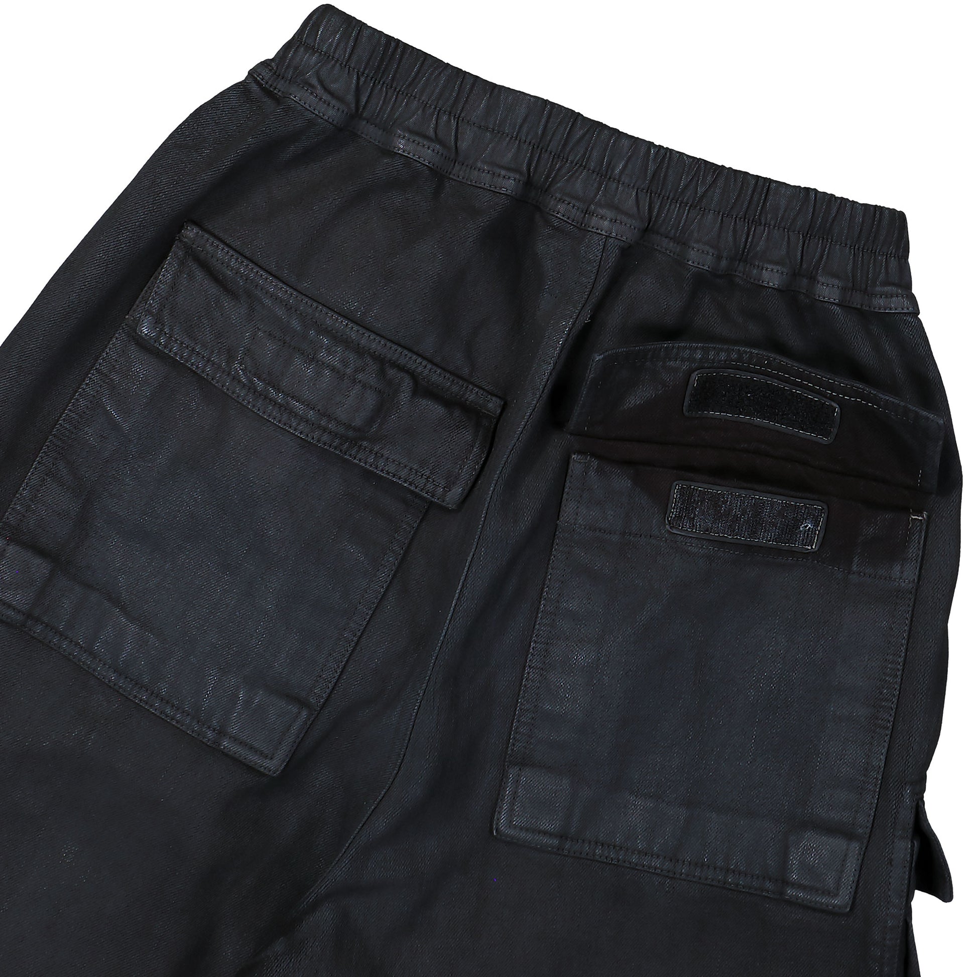 Rick Owens DRKSHDW Double Cargo Jumbo Belas Black Wax Denim Pants DU02E7398 BW 99X Detail View 5 | GATE
