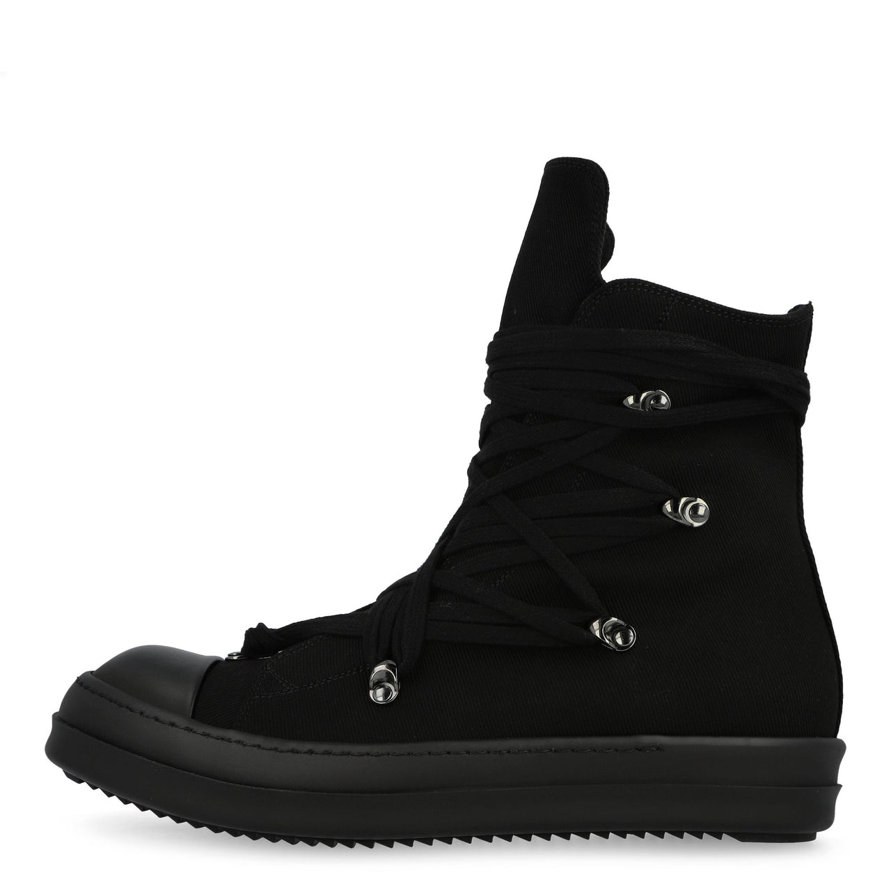 Rick Owens DRKSHDW Megalace Sneaks Black / Black / Black Sneaker DU02E7809 DOW1 999 Detail View 1 | GATE