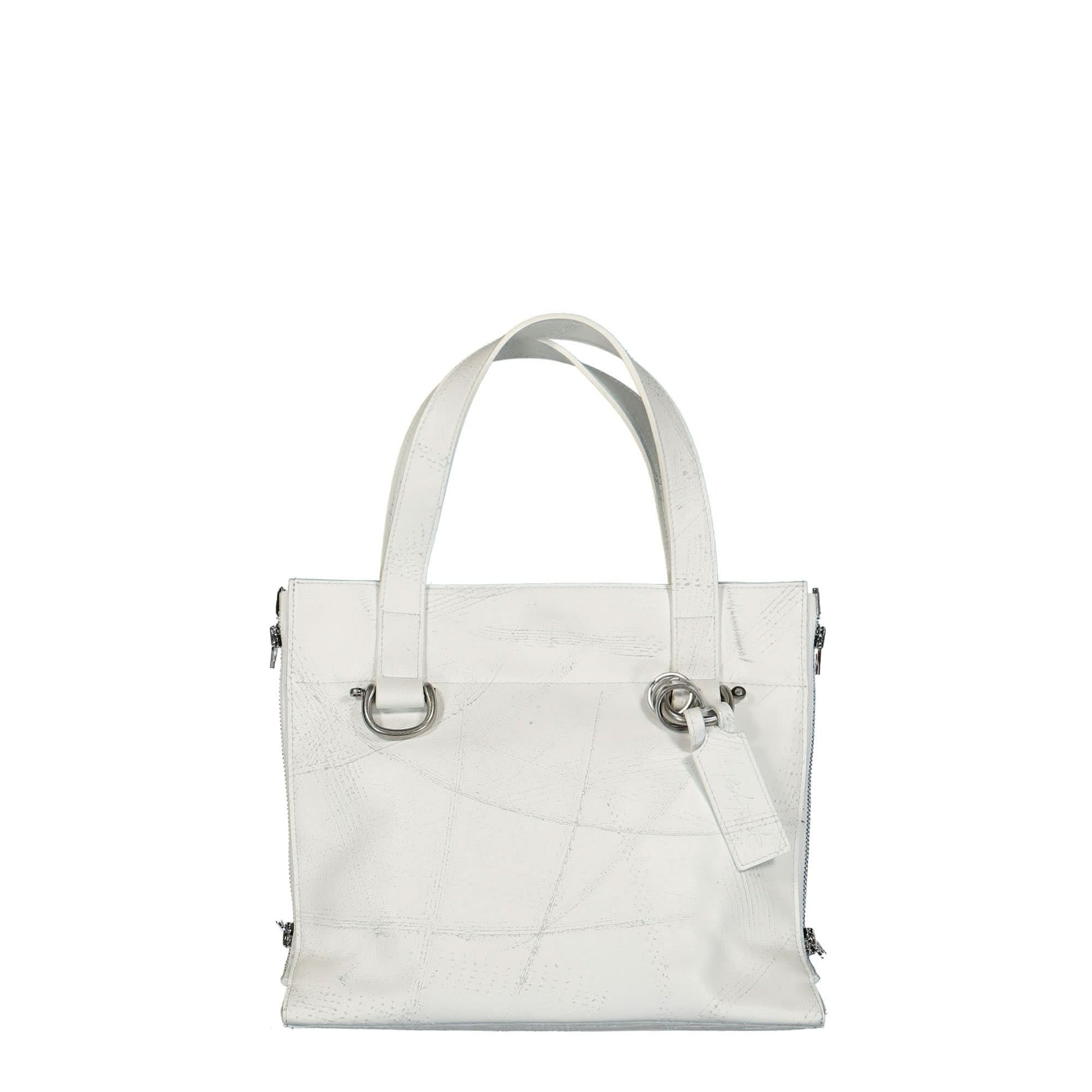 Yohji Yamamoto "Discord" Sidezip Tote S White Detail view 1 | Gate