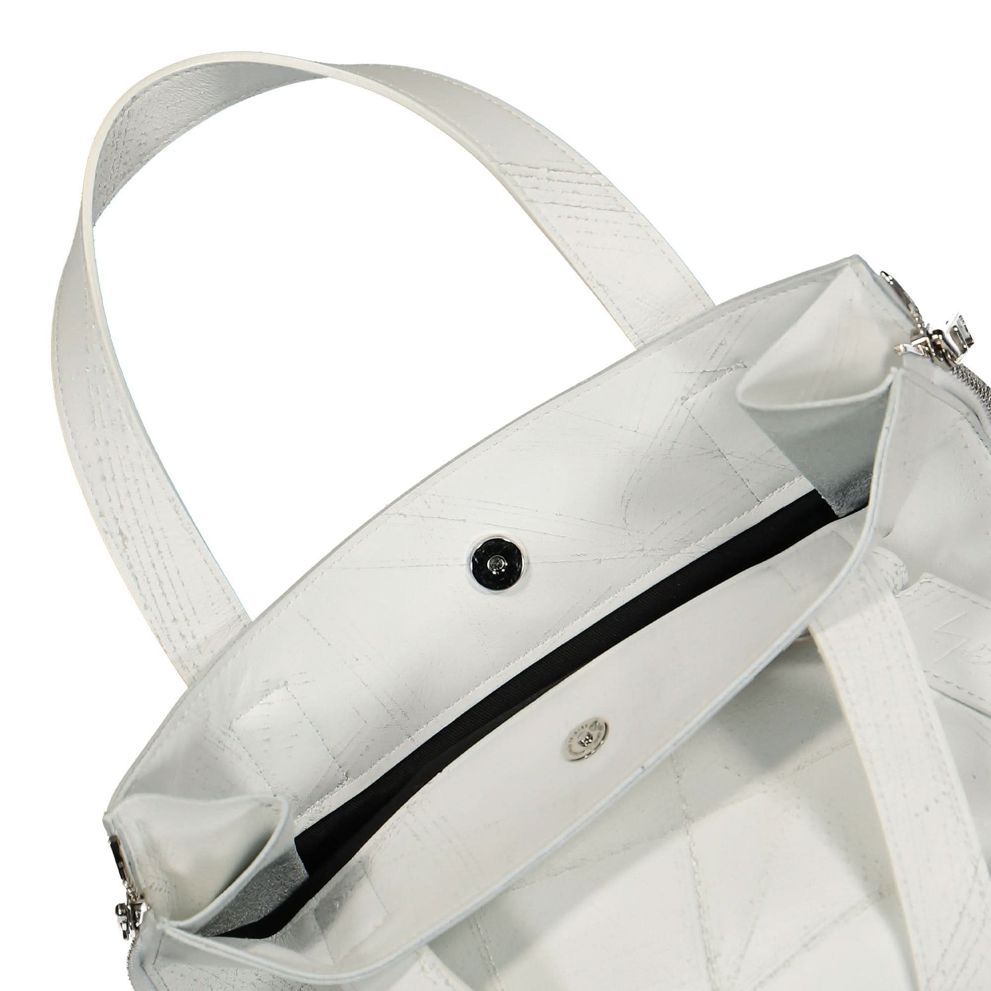 Yohji Yamamoto "Discord" Sidezip Tote S White Detail view 4 | Gate