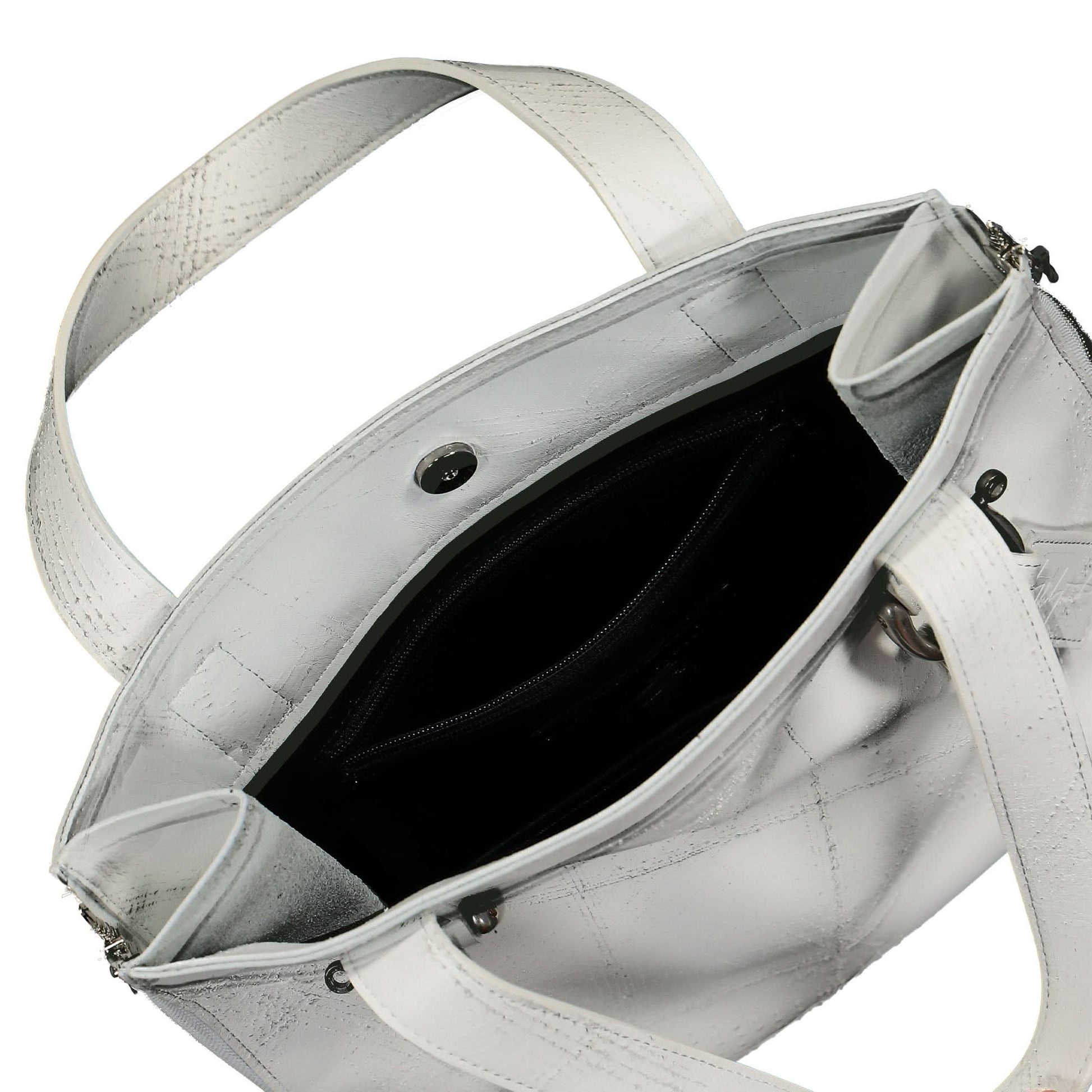 Yohji Yamamoto "Discord" Sidezip Tote S White Detail view 6 | Gate