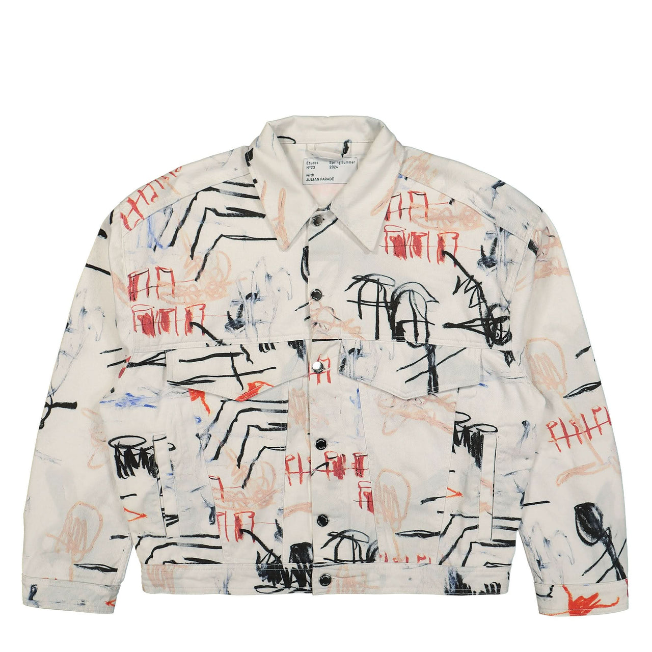 Études Studio Shadow Twill Ciel De Mai Denim Jacket Multicolor Detail view 1 | Gate