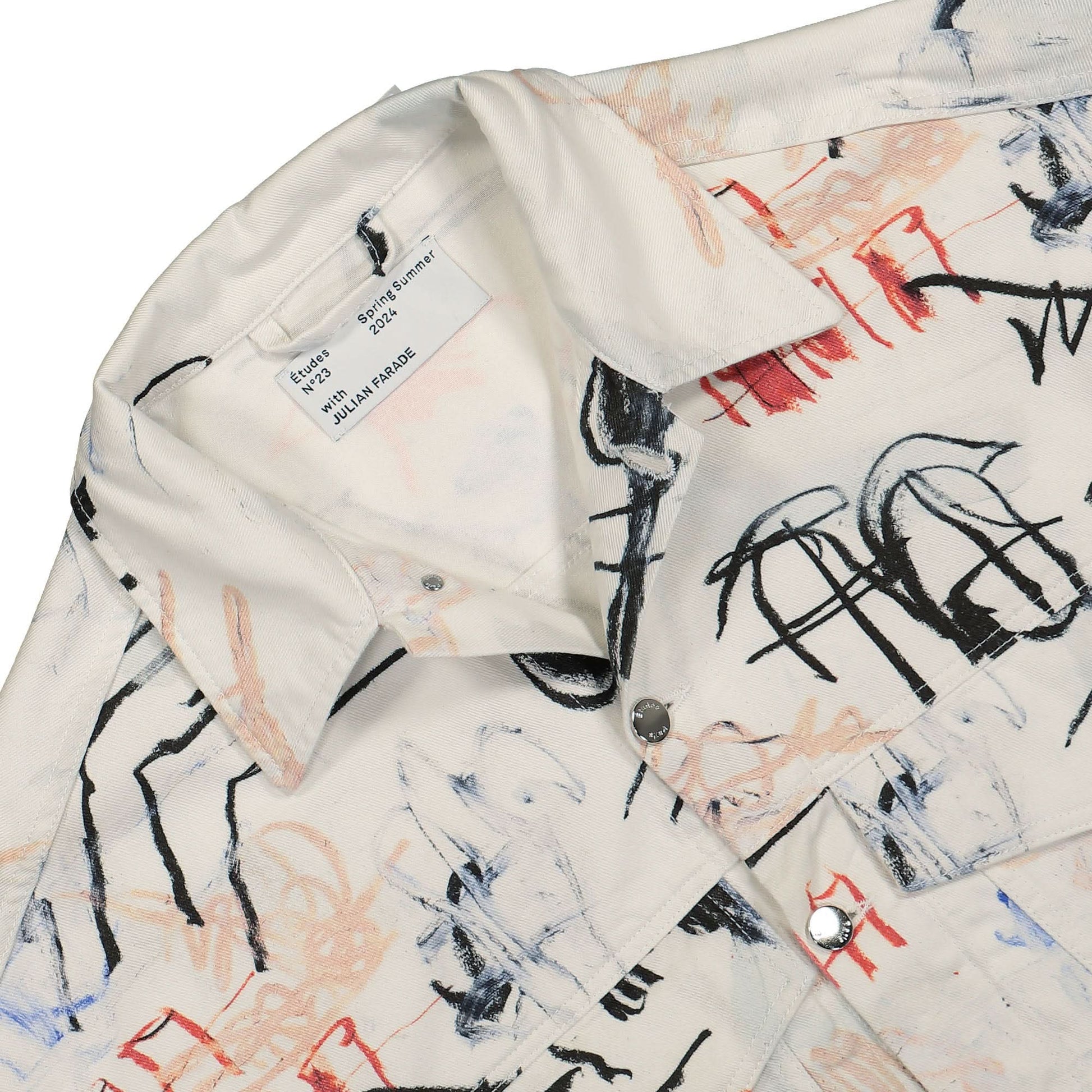 Études Studio Shadow Twill Ciel De Mai Denim Jacket Multicolor Detail view 3 | Gate