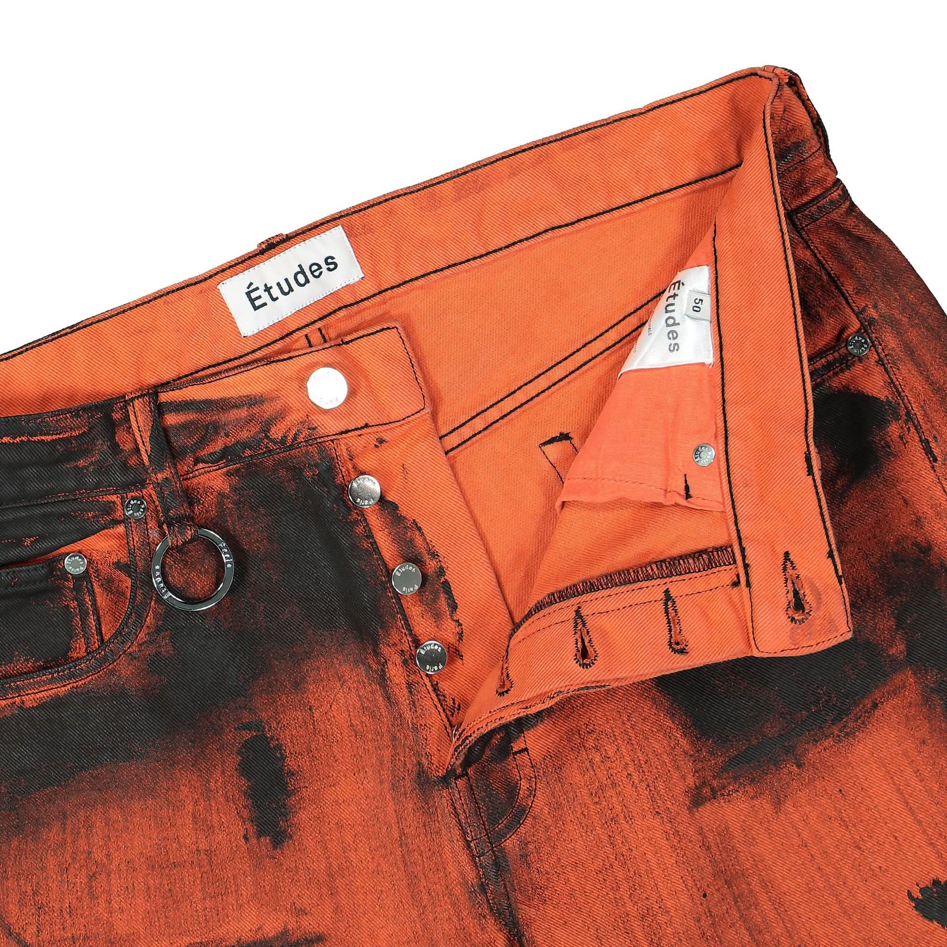 Études Studio Side Denim Dyed Paint Orange Detail view 4 | Gate