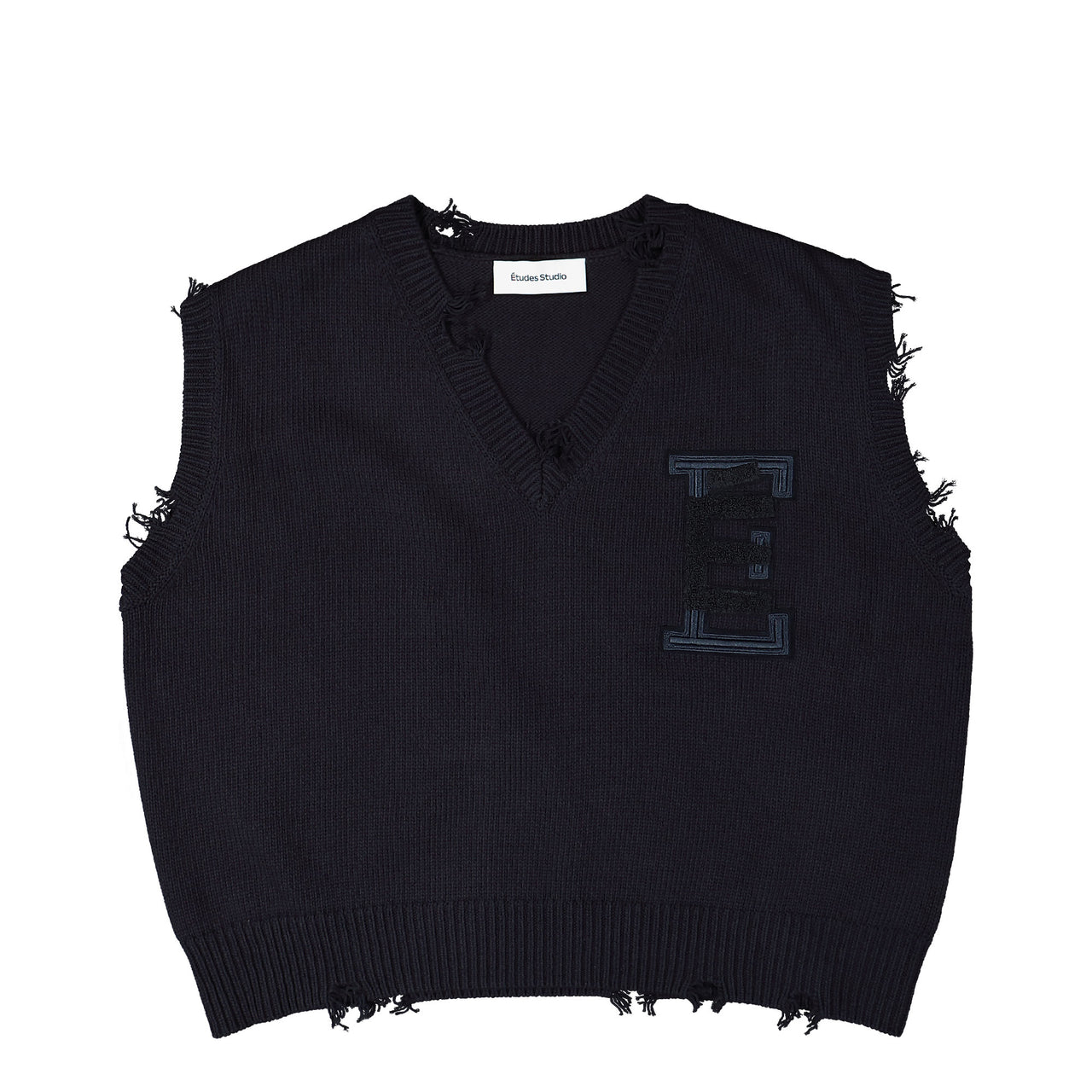 Études Studio Short Sleeves V-Neck Blue Detail view 1 | Gate