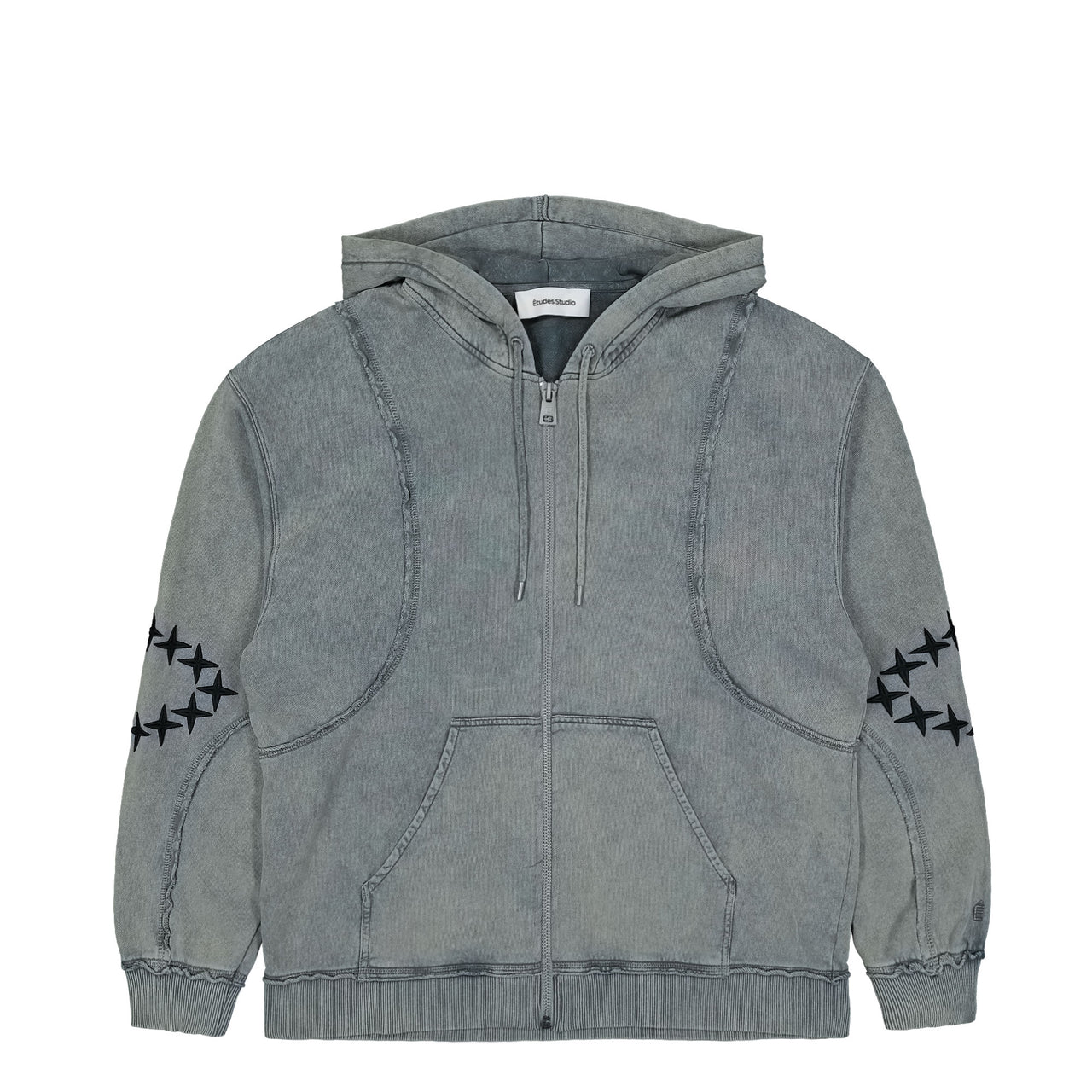 Études Studio Zip Hoody Raw Edges Grey Detail view 1 | Gate