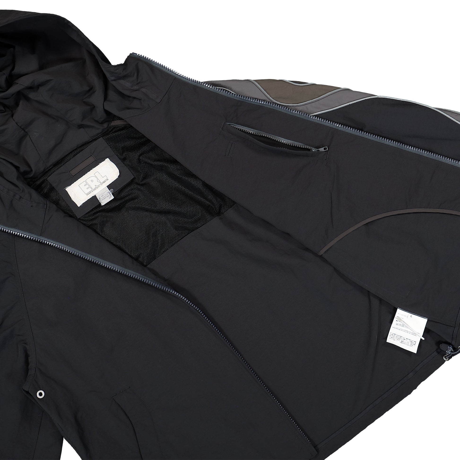 ERL UFO Windbreaker Jacket Black Detail view 7 | Gate