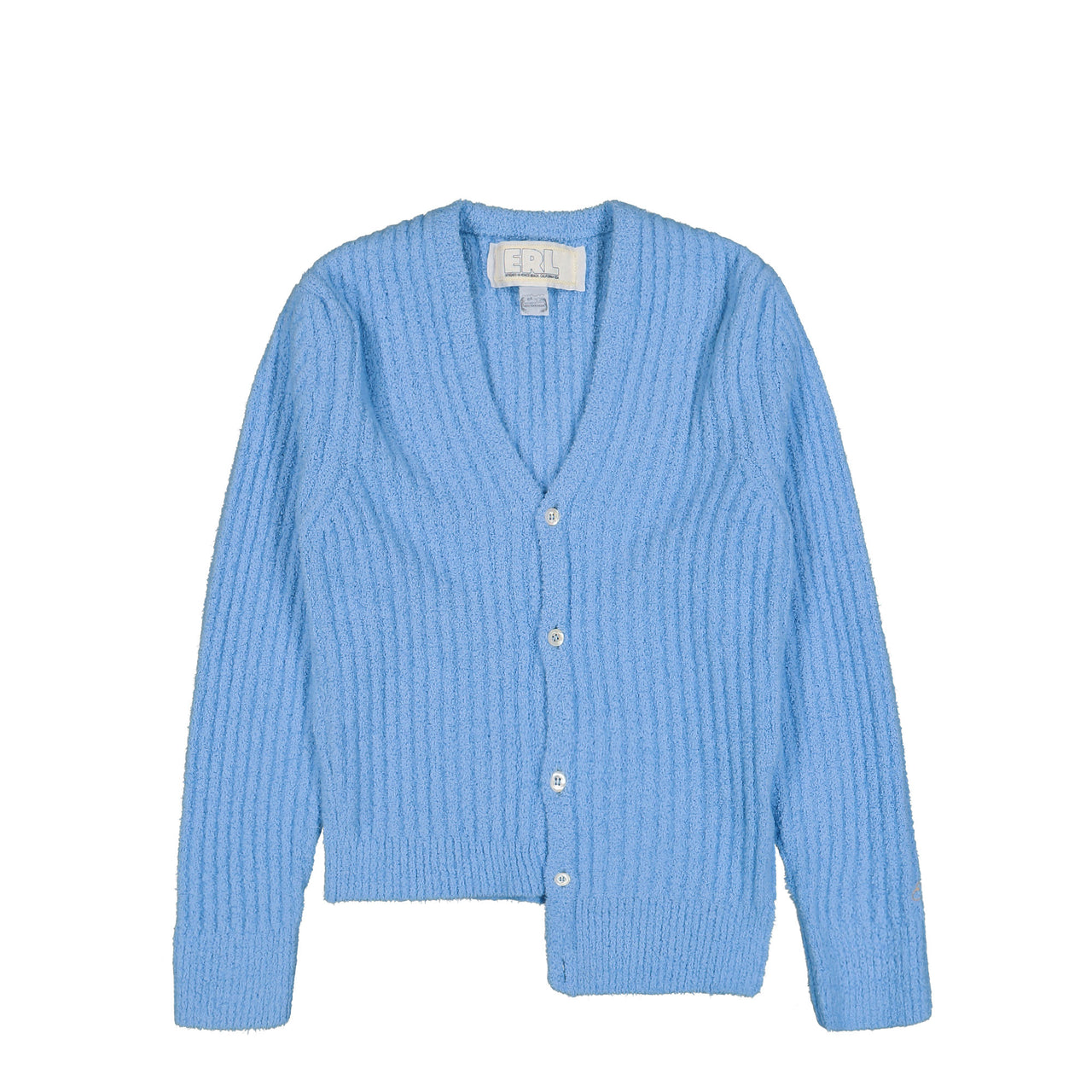 ERL Cozy Asymmetric Cardigan Blue Detail view 1 | Gate