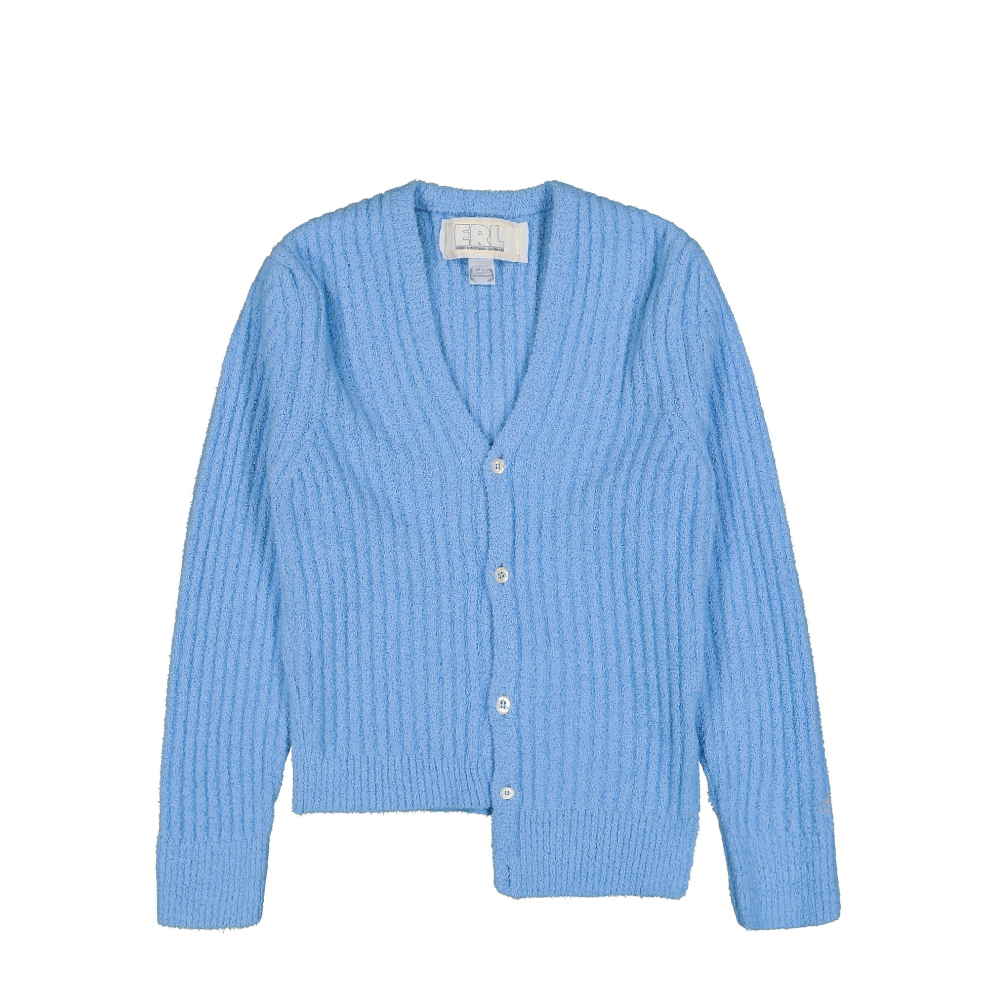 ERL Cozy Asymmetric Cardigan Blue Detail view 1 | Gate