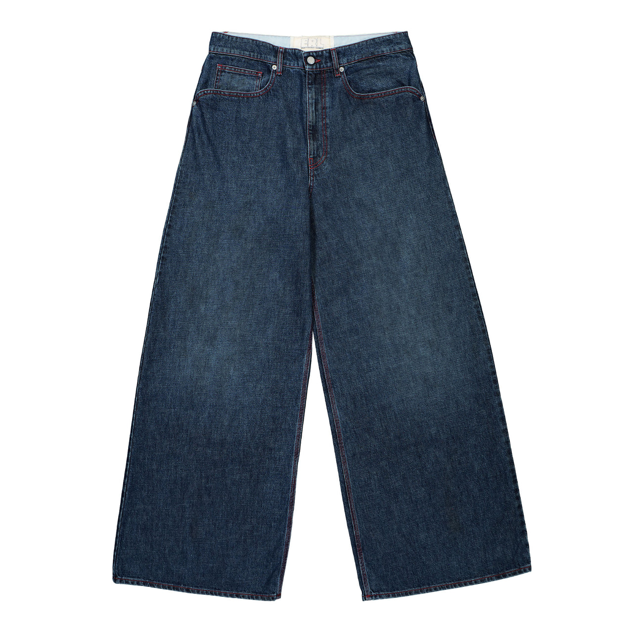 ERL Baggy Indiana Distressed Jeans Blue Detail view 1 | Gate