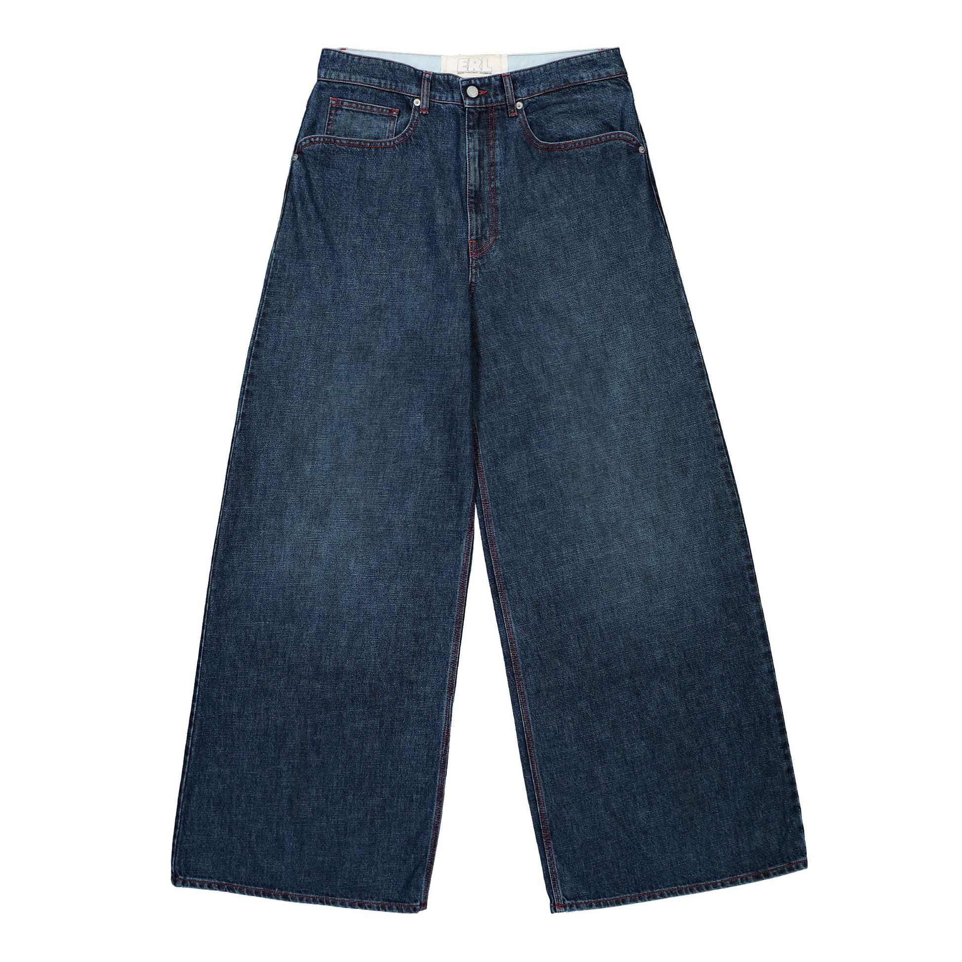 ERL Baggy Indiana Distressed Jeans Blue Detail view 1 | Gate
