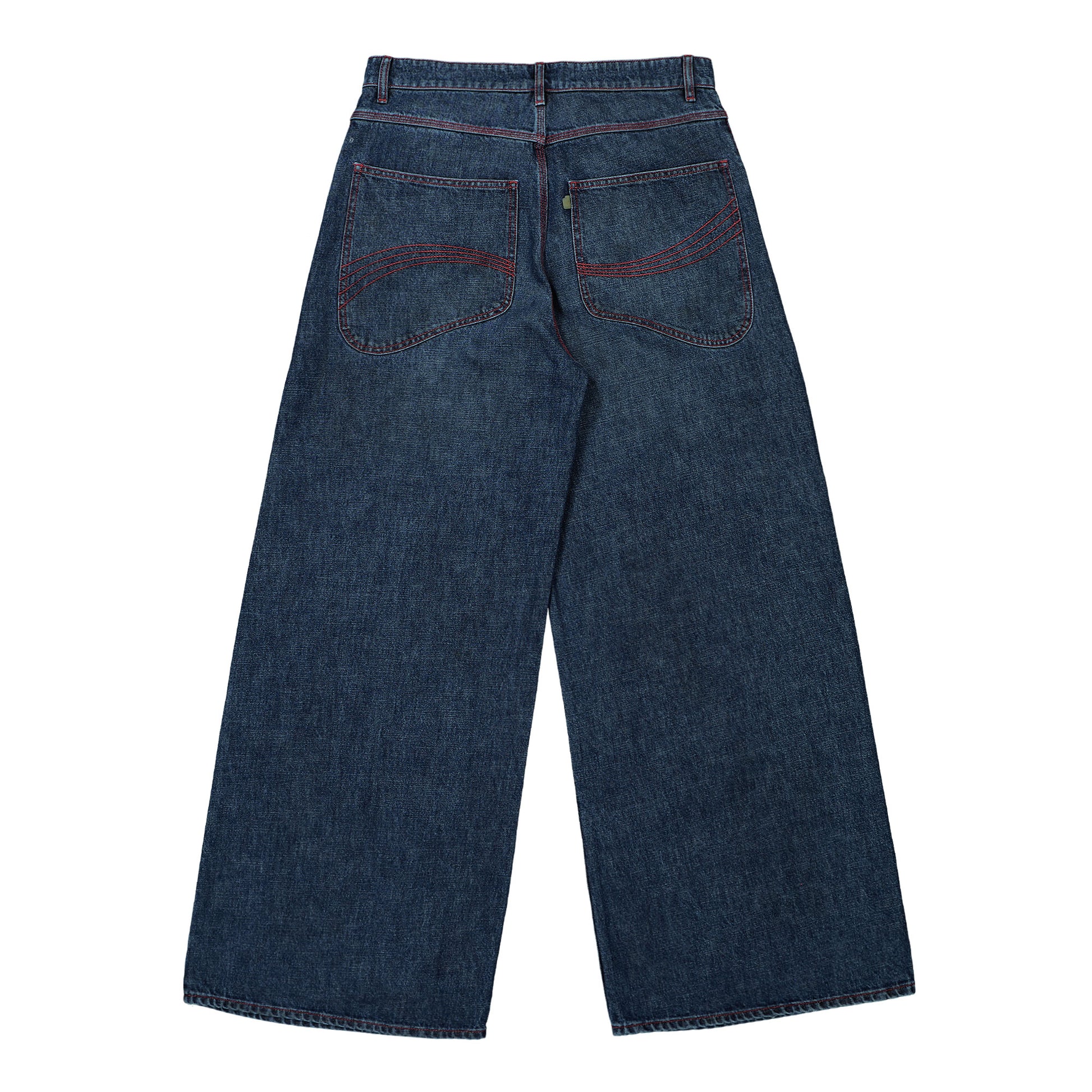 ERL Baggy Indiana Distressed Jeans Blue Detail view 2 | Gate