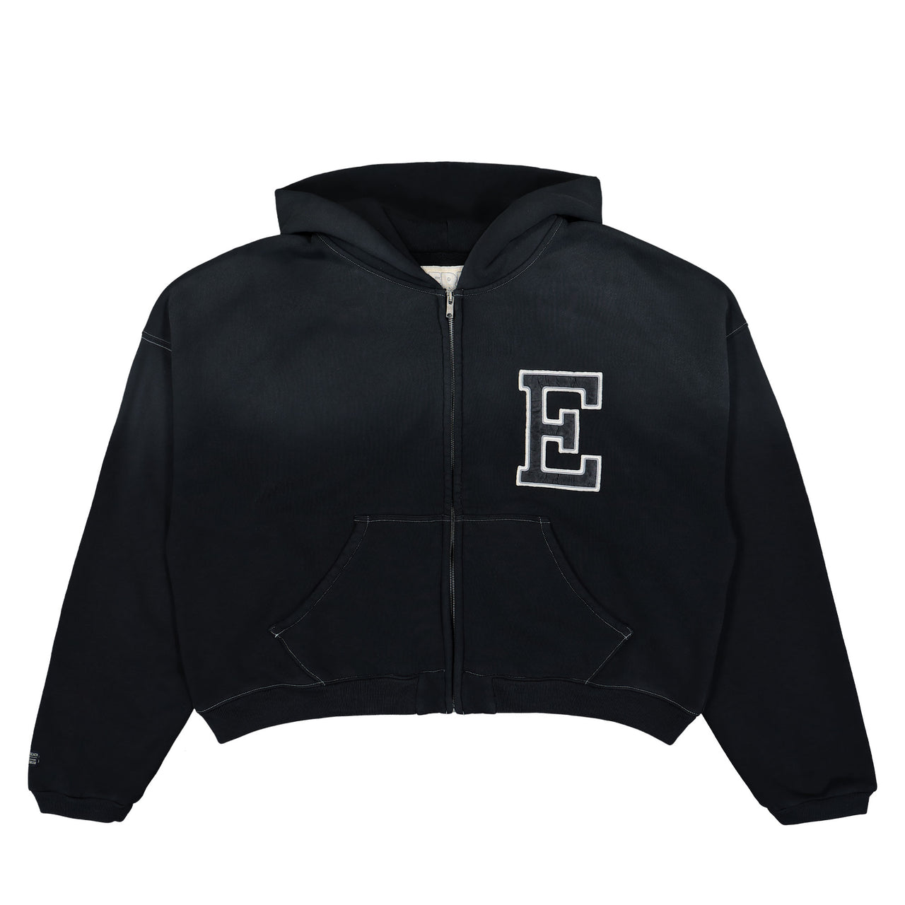 ERL Oversized Zip-Up Hoodie Black Detail view 1 | Gate