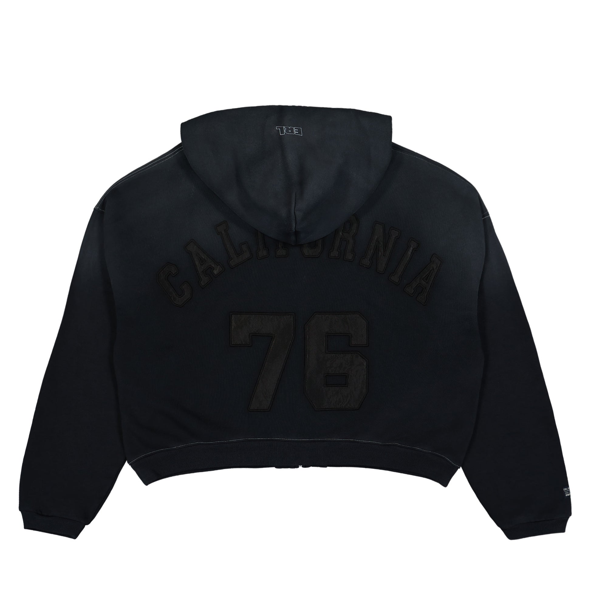 ERL Oversized Zip-Up Hoodie Black Detail view 4 | Gate