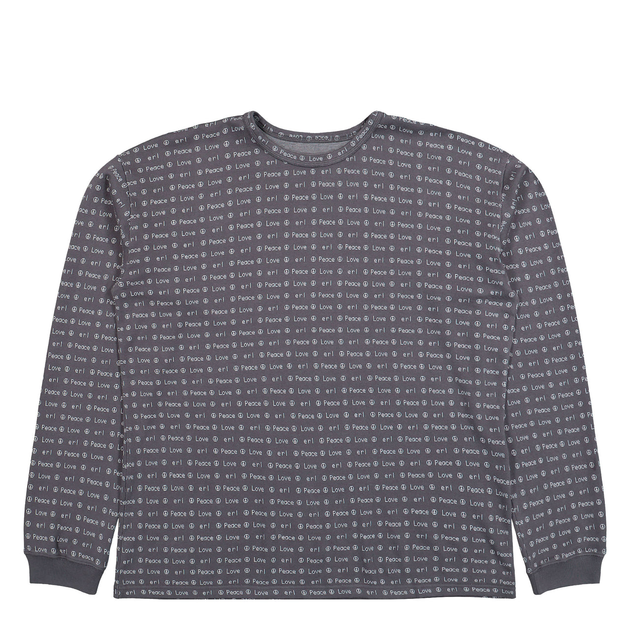 ERL Jacquard Long Sleeve Knit Tee Brown Longsleeves ERL12T002-1 / Brown Detail View 1 | GATE