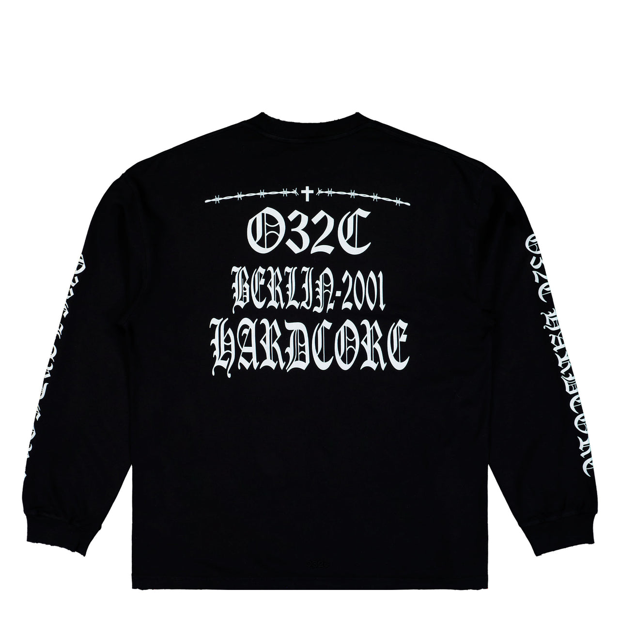 032c Hardcore Since 2001 Longsleeve Washed Black Longsleeves F25-URC-0251-050 | Overkill