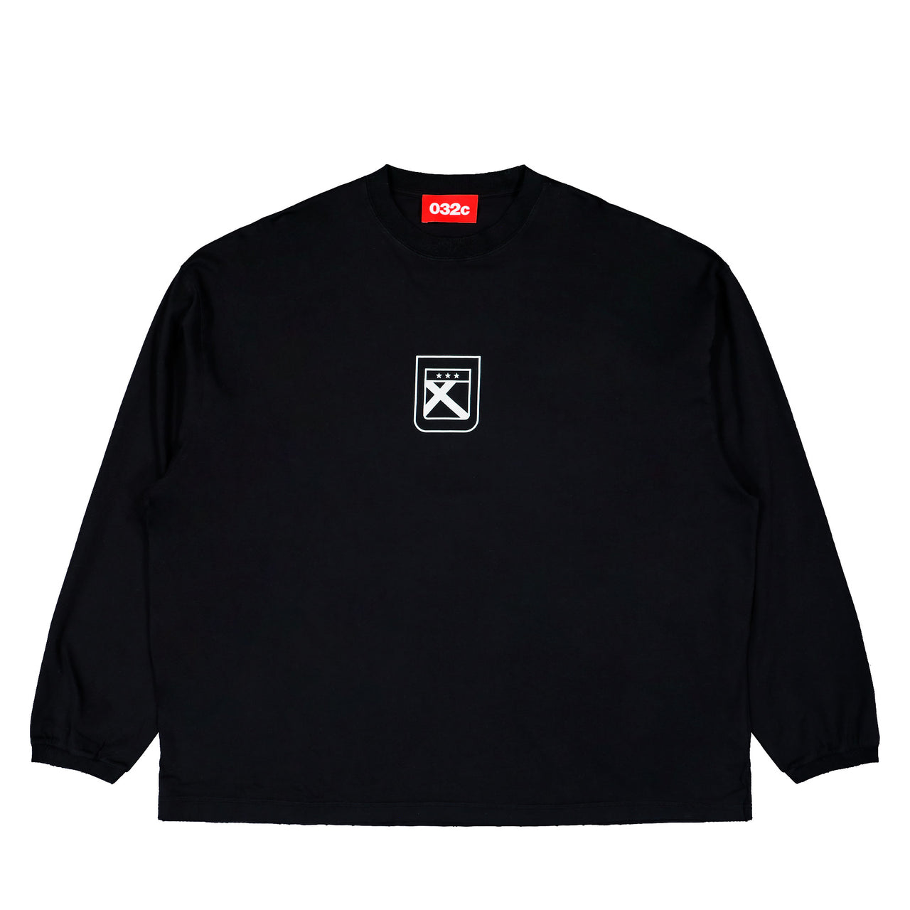 032c Fainting Cross Oversized Longsleeve Washed Black Longsleeves F25-URC-0271-050 | Overkill