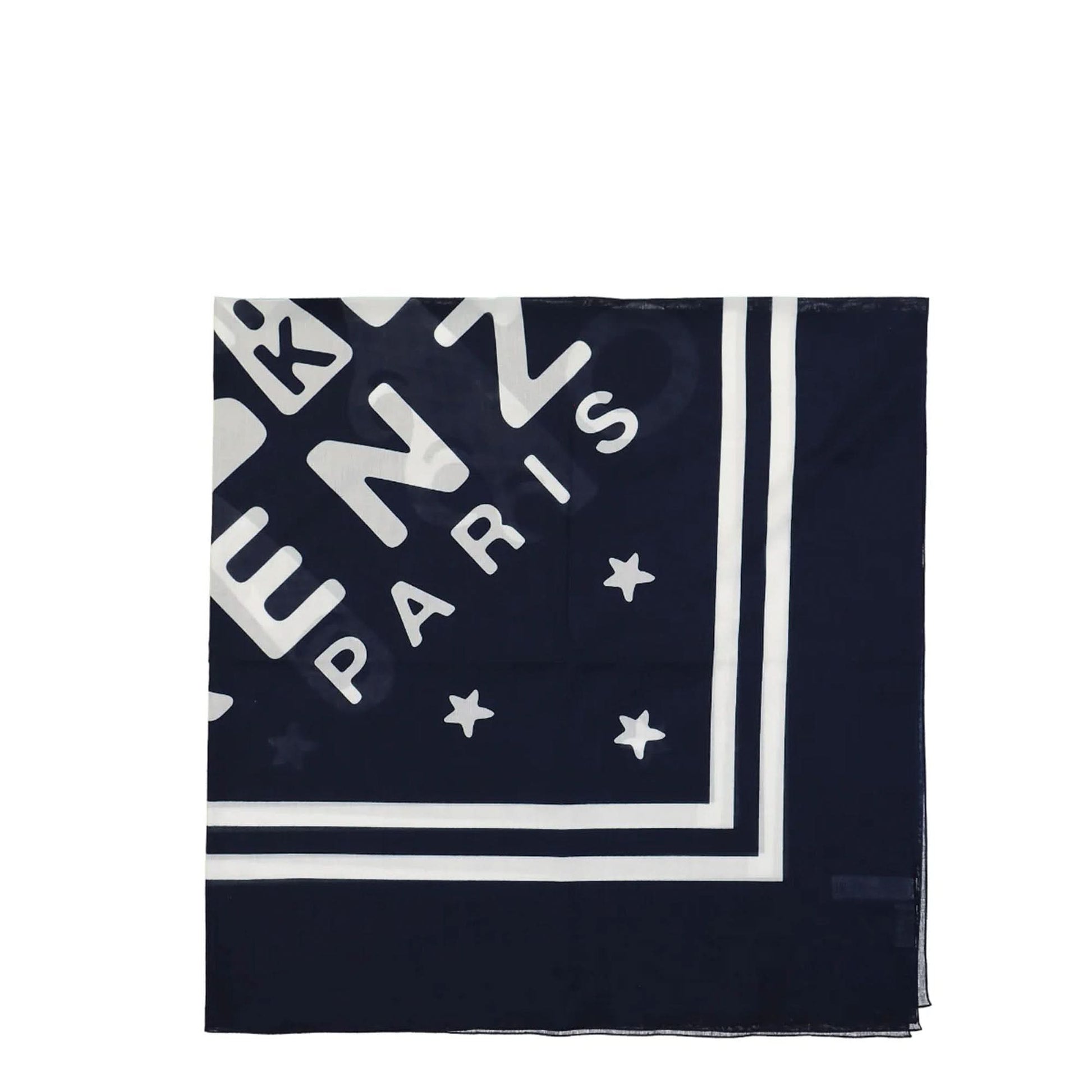 KENZO Lighthouse Large Square Scarf Blue Detail view 2 | Gate