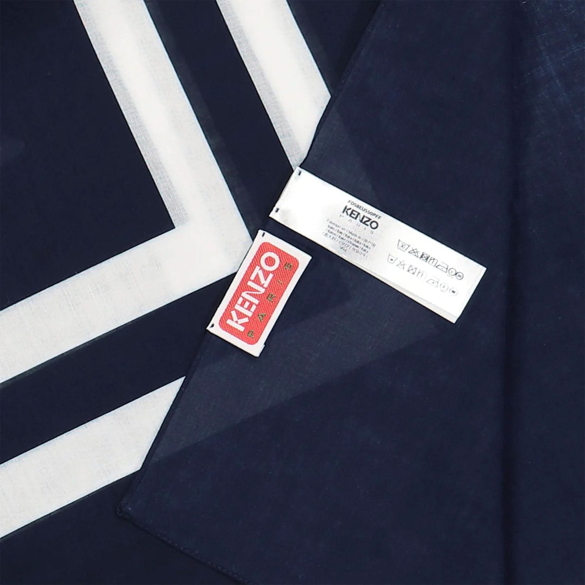 KENZO Lighthouse Large Square Scarf Blue Detail view 5 | Gate