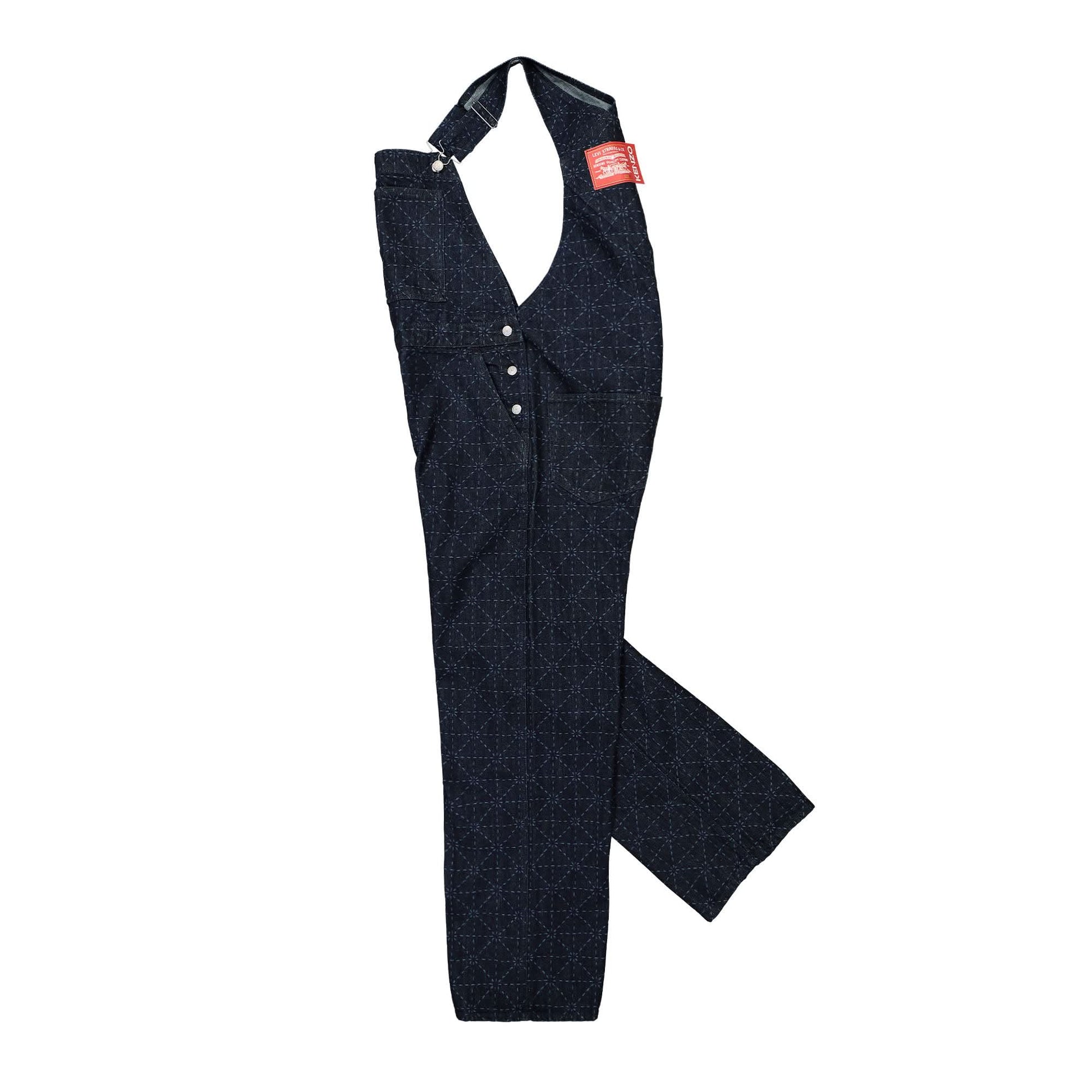 KENZO Printed Denim Overall Blue Detail view 3 | Gate