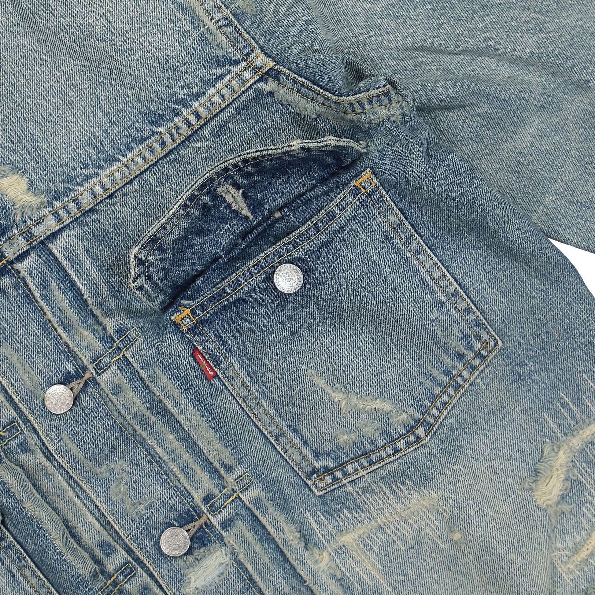 KENZO Type II Distressed Trucker Blue Detail view 4 | Gate