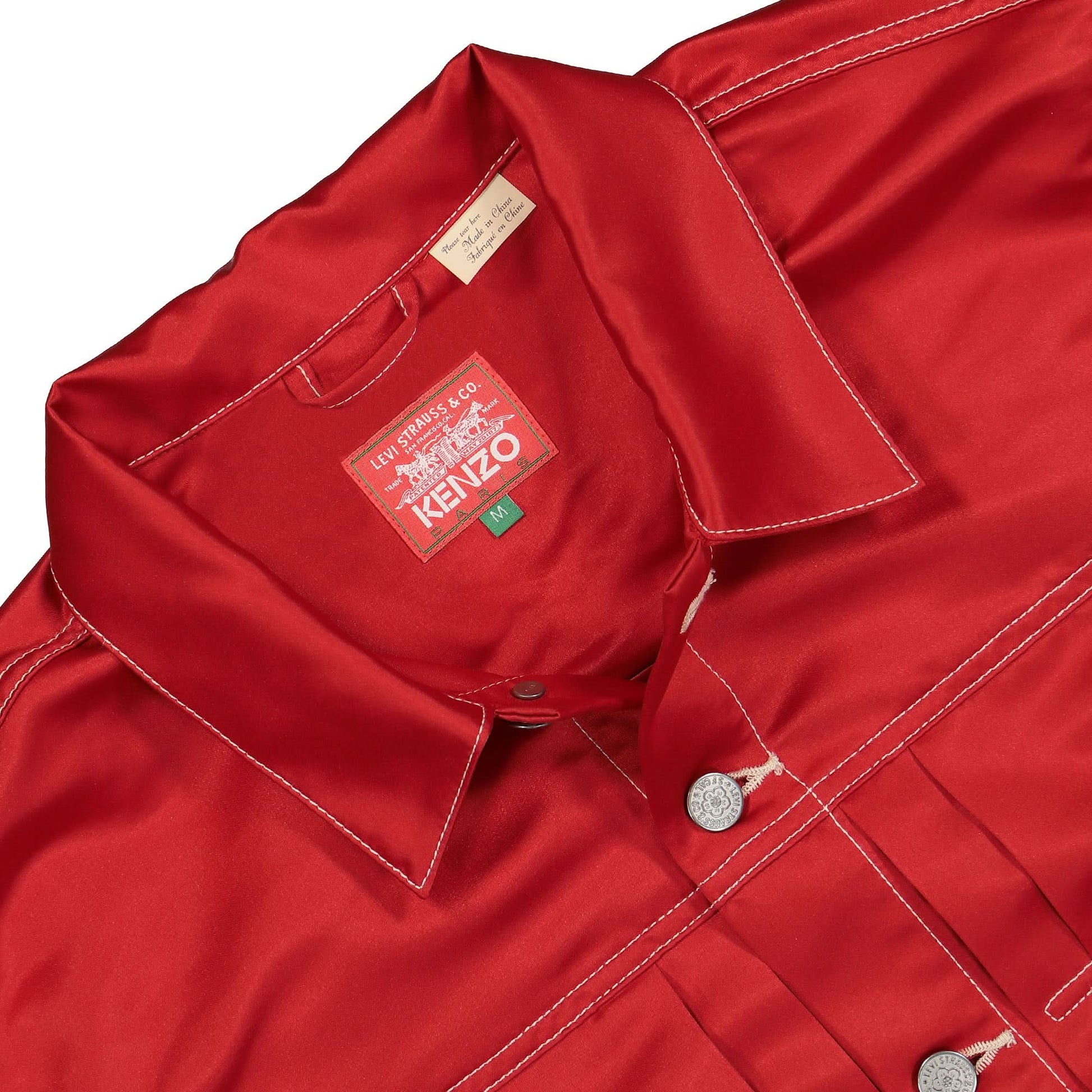 KENZO Type II Satin Trucker Red Detail view 3 | Gate