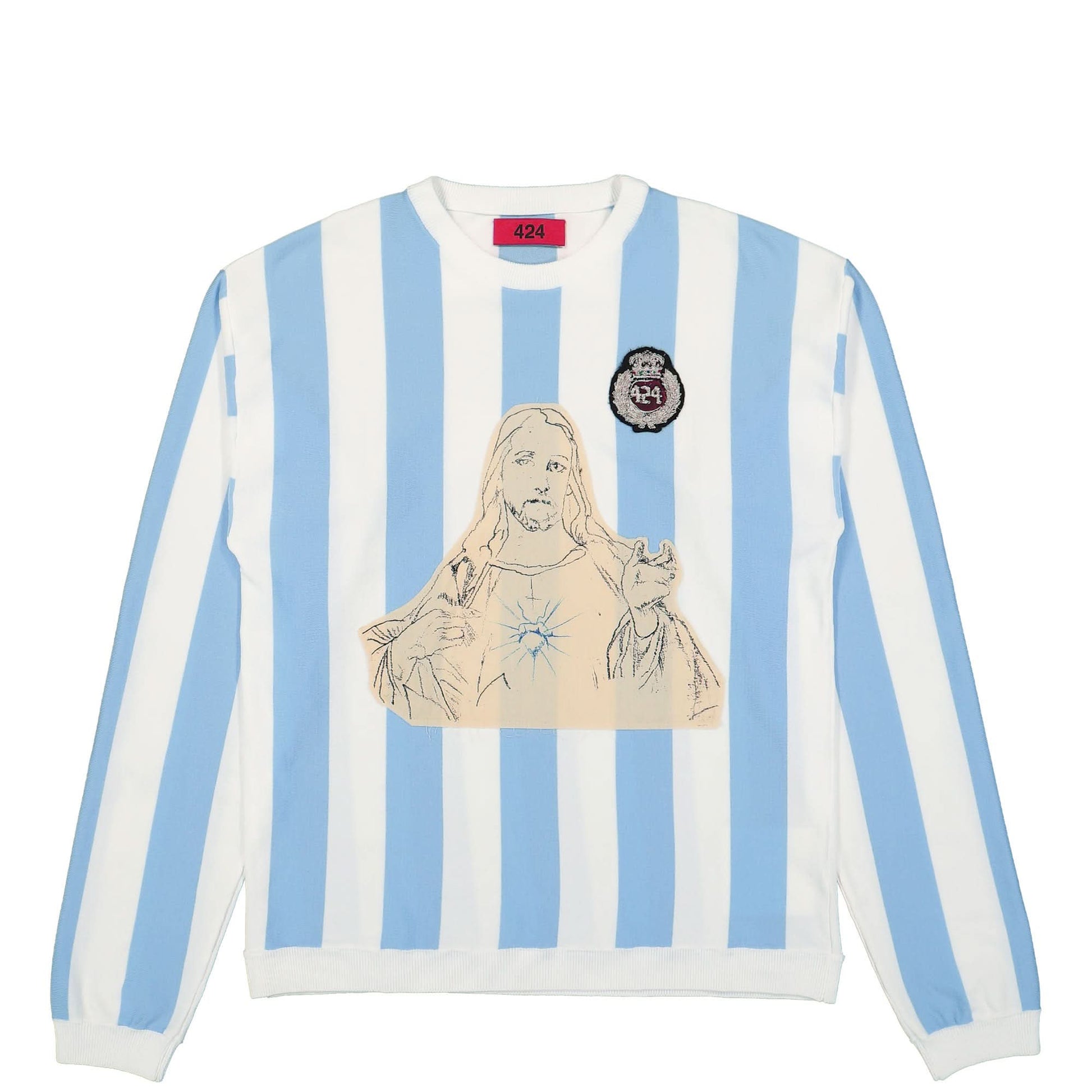424 Soccer Sweater White,Blue Detail view 1 | Gate