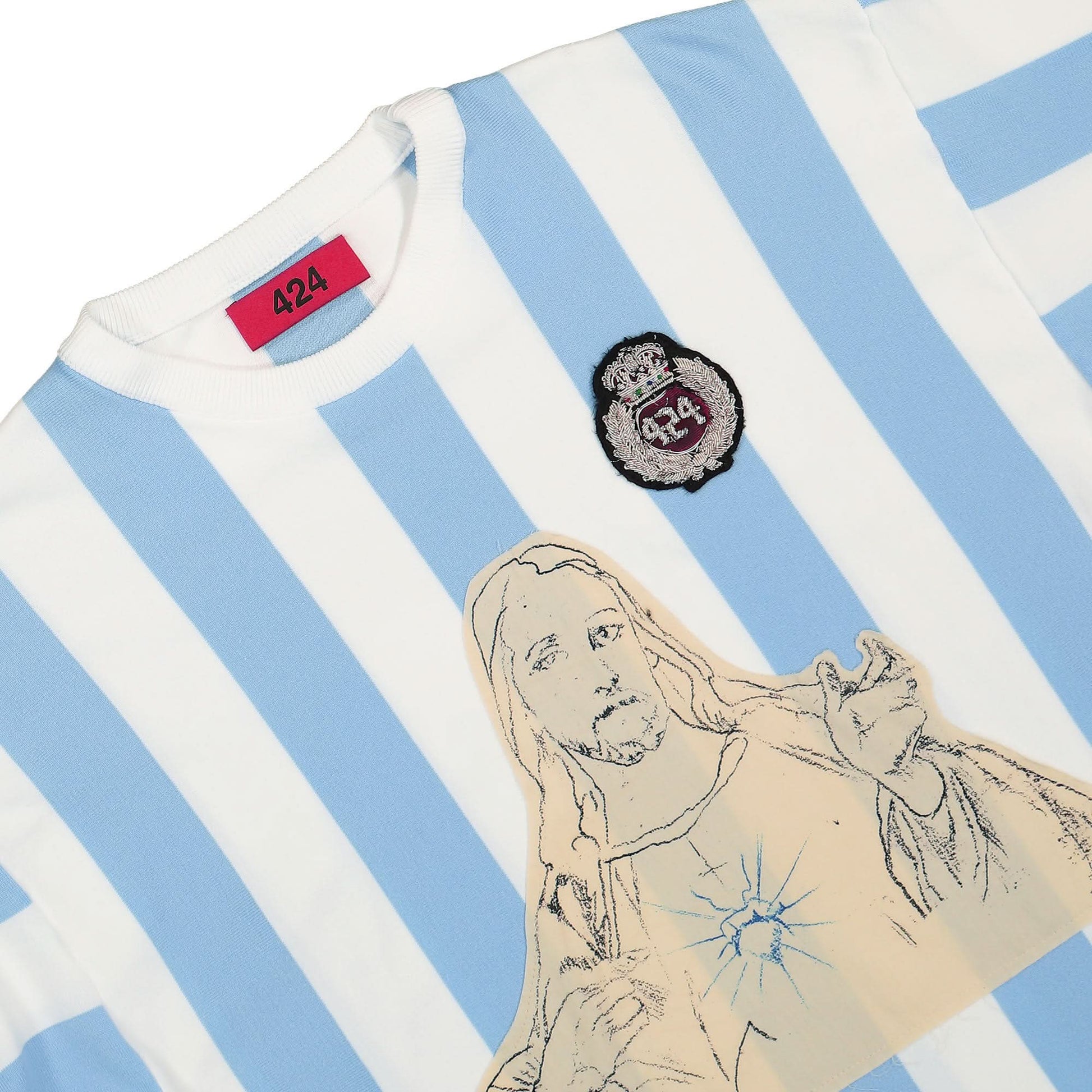 424 Soccer Sweater White,Blue Detail view 3 | Gate