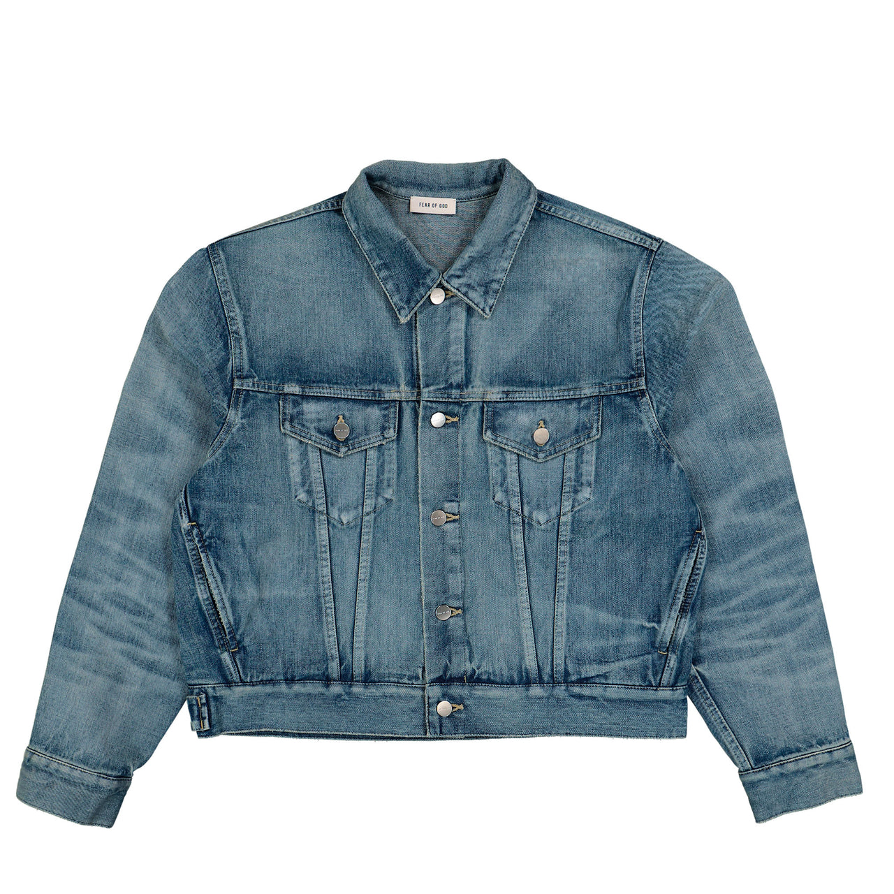 Fear Of God Classic Trucker Jacket Vintage Indigo Jacket FG9M42-9909DNMSEL Detail View 1 | GATE