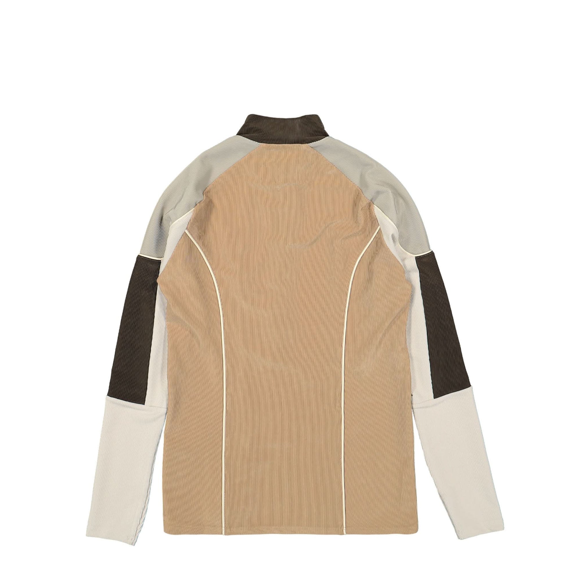 Feng Chen Wang Mix Panelled Jersey Top Brown Detail view 2 | Gate