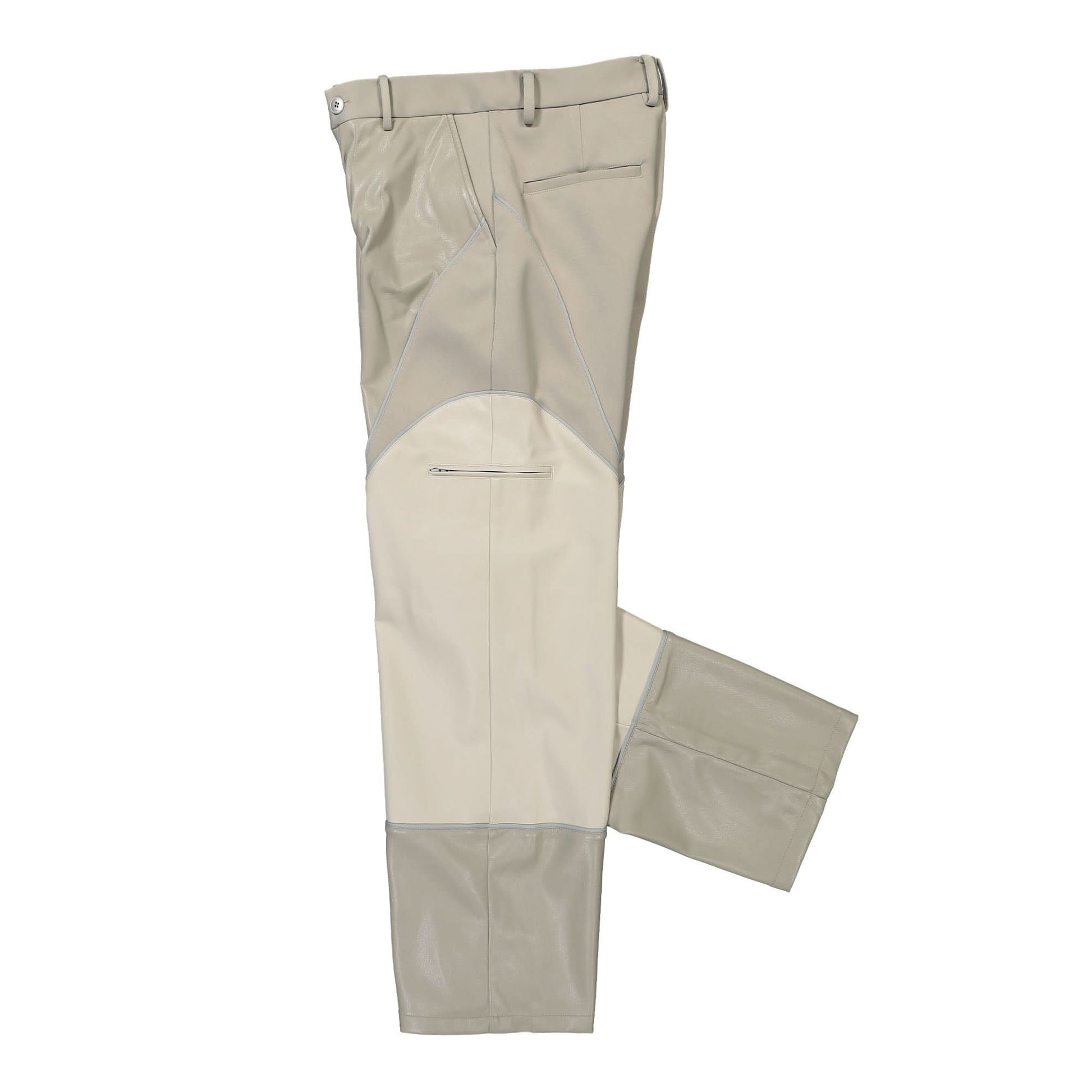 Feng Chen Wang Mix Panelled PU Leather Cargo Grey Detail view 3 | Gate