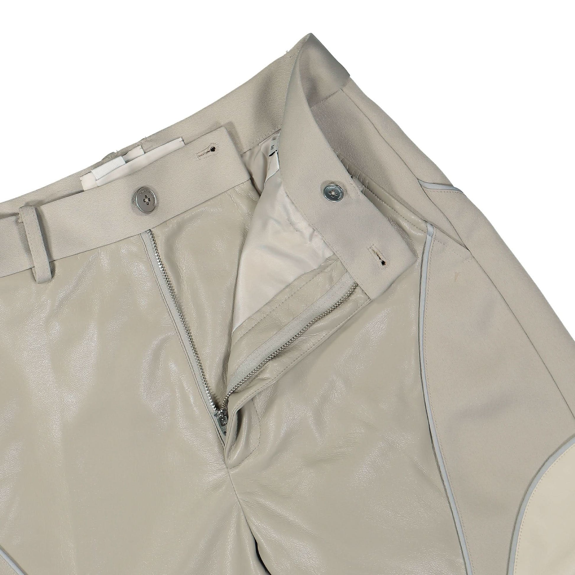 Feng Chen Wang Mix Panelled PU Leather Cargo Grey Detail view 4 | Gate