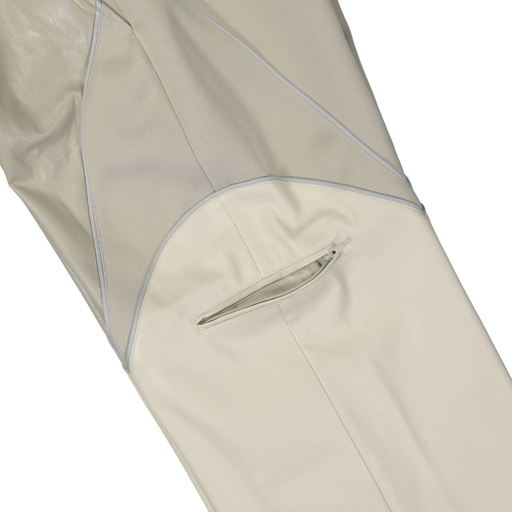 Feng Chen Wang Mix Panelled PU Leather Cargo Grey Detail view 6 | Gate