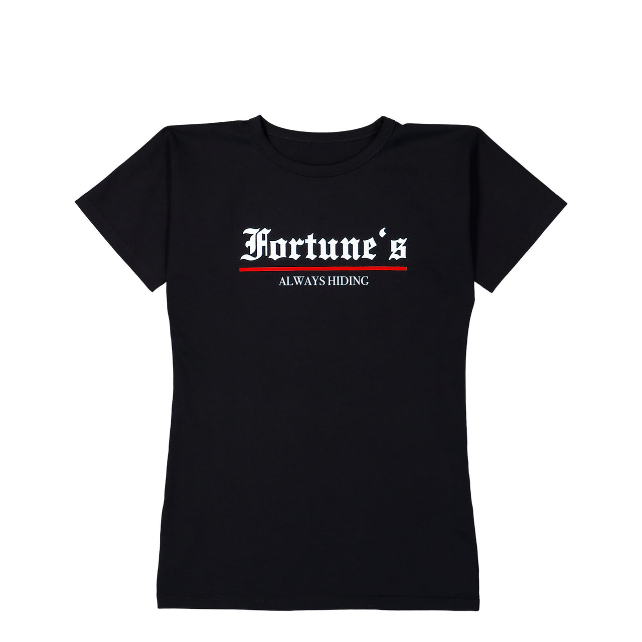 Prototypes Fortunes Hiding - Fitting Printed Tee Black T-Shirt PT09JE12USBK Detail View 1 | GATE