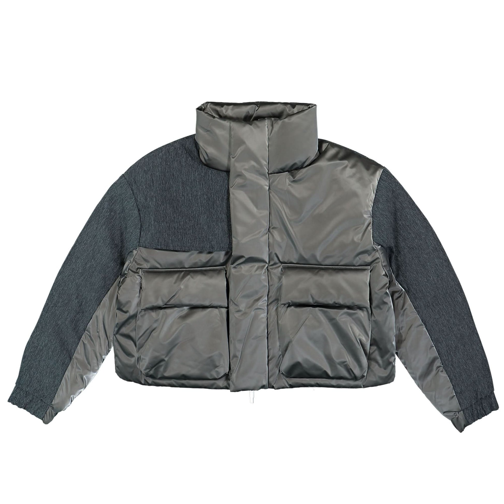 Feng Chen Wang 2 In 1 Panelled Down Jacket Blue Detail view 10 | Gate