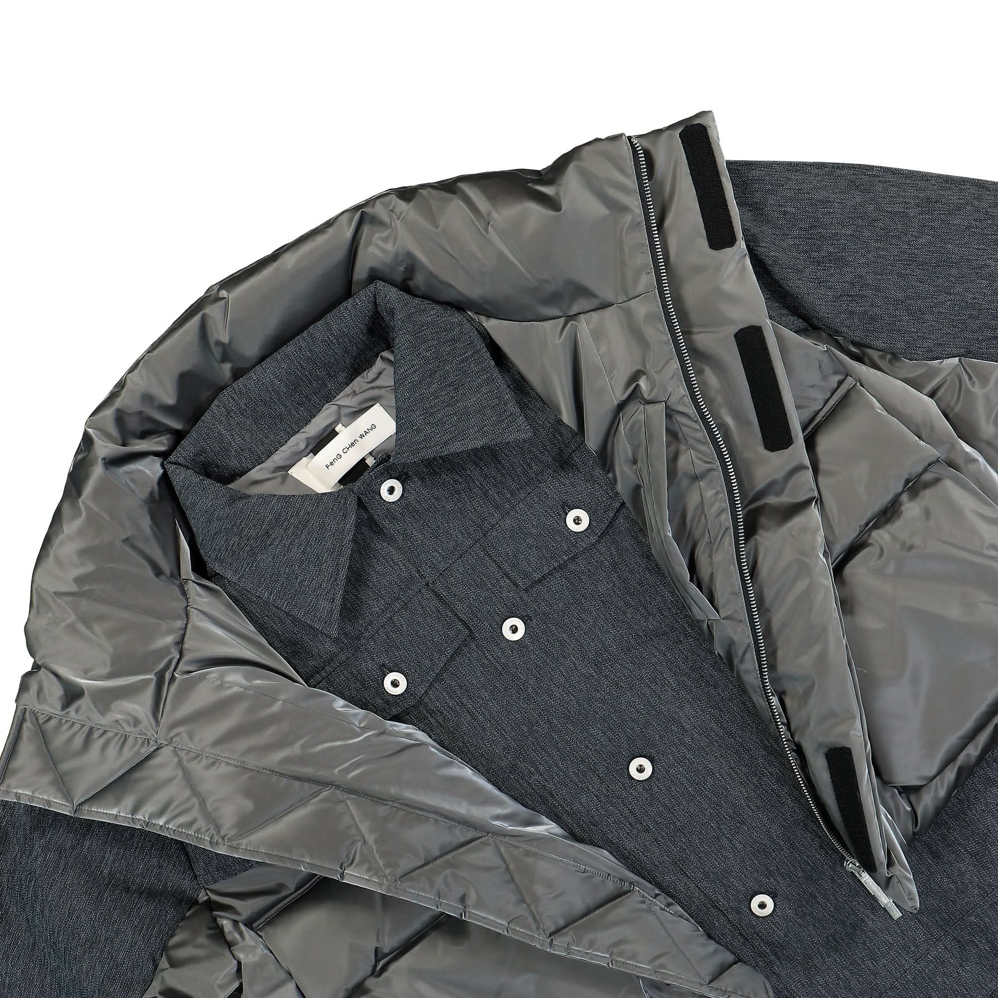 Feng Chen Wang 2 In 1 Panelled Down Jacket Blue Detail view 5 | Gate