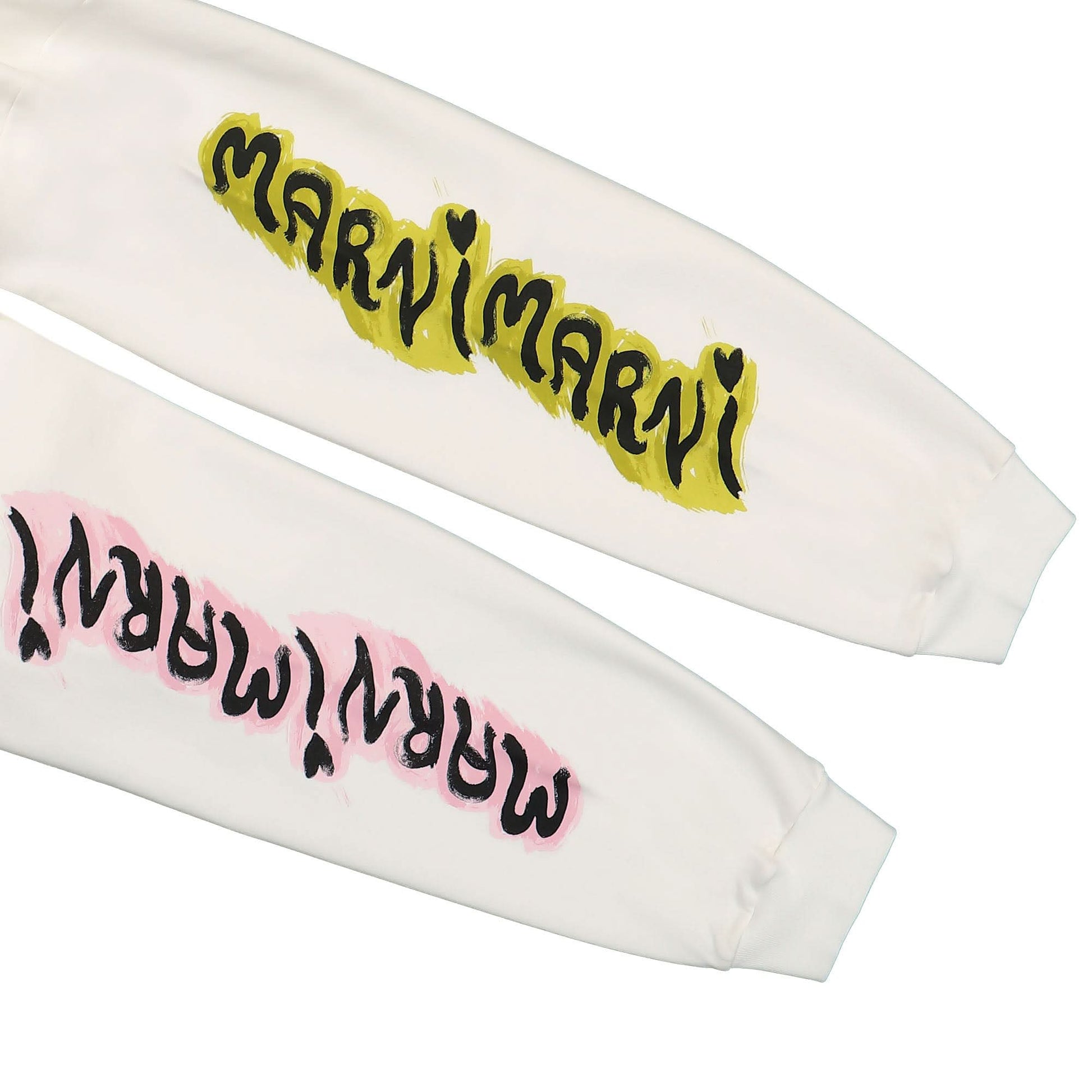 Marni Graffiti Logo Loopback Sweatshirt White Detail view 5 | Gate