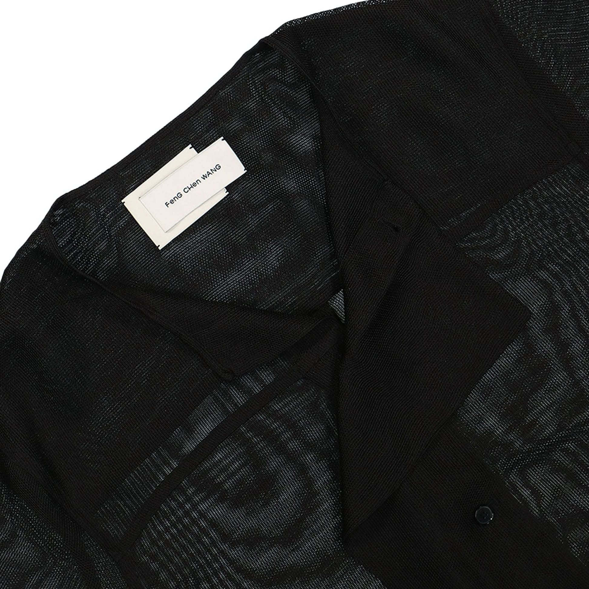 Feng Chen Wang 2 in 1 Cut Out Jacket With Dragon Jacquard Black Detail view 9 | Gate