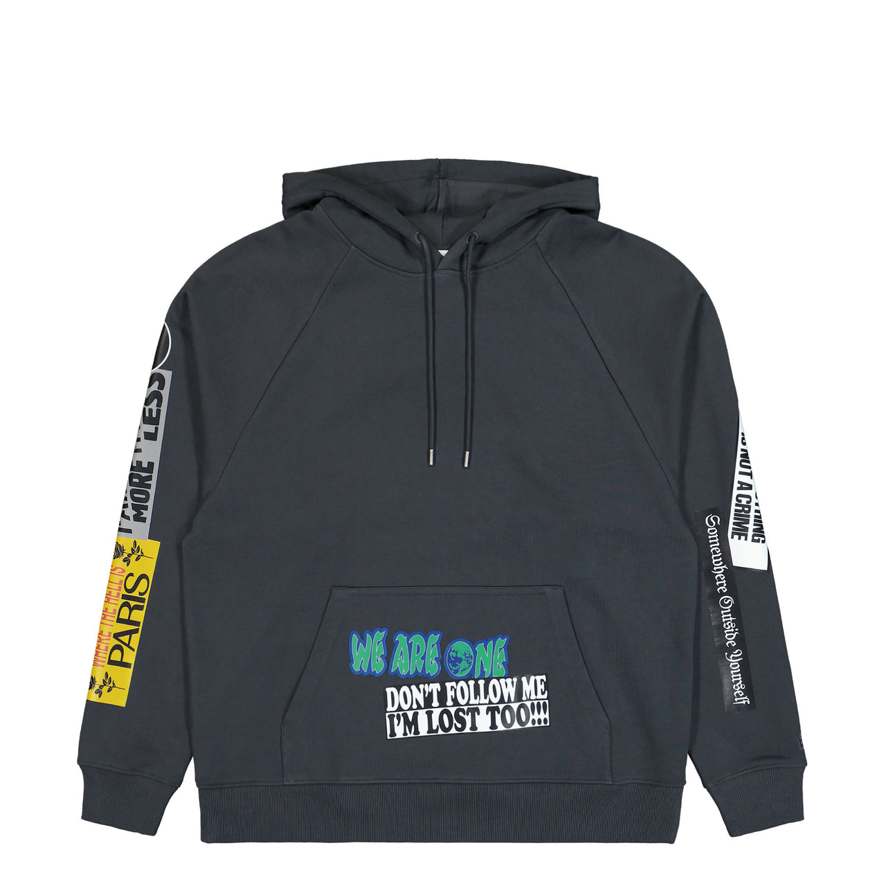 Études Studio Loose Hoodie Stickers Grey Detail view 1 | Gate