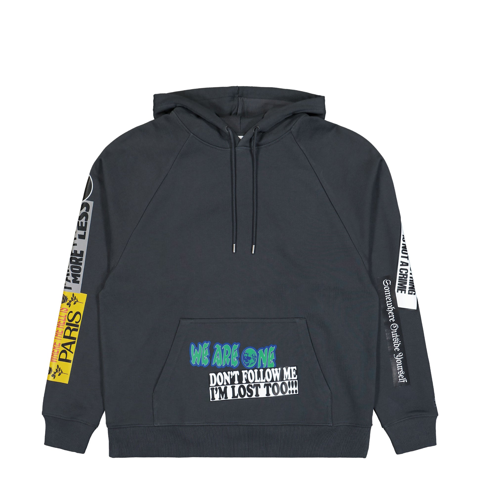 Études Studio Loose Hoodie Stickers Grey Detail view 1 | Gate