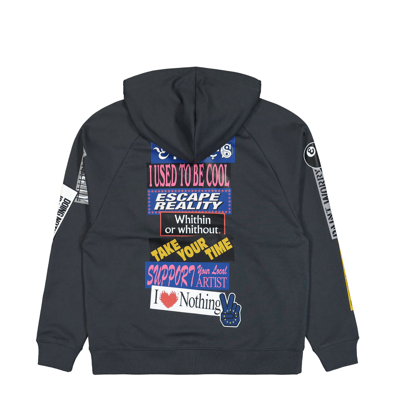 Études Studio Loose Hoodie Stickers Grey Detail view 1 | Gate