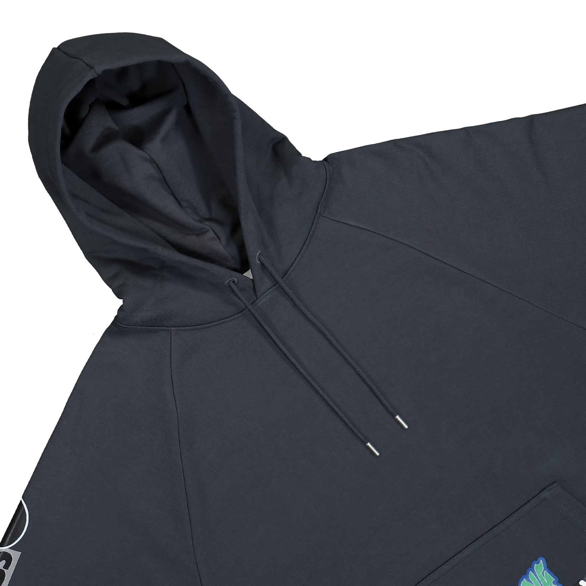 Études Studio Loose Hoodie Stickers Grey Detail view 3 | Gate