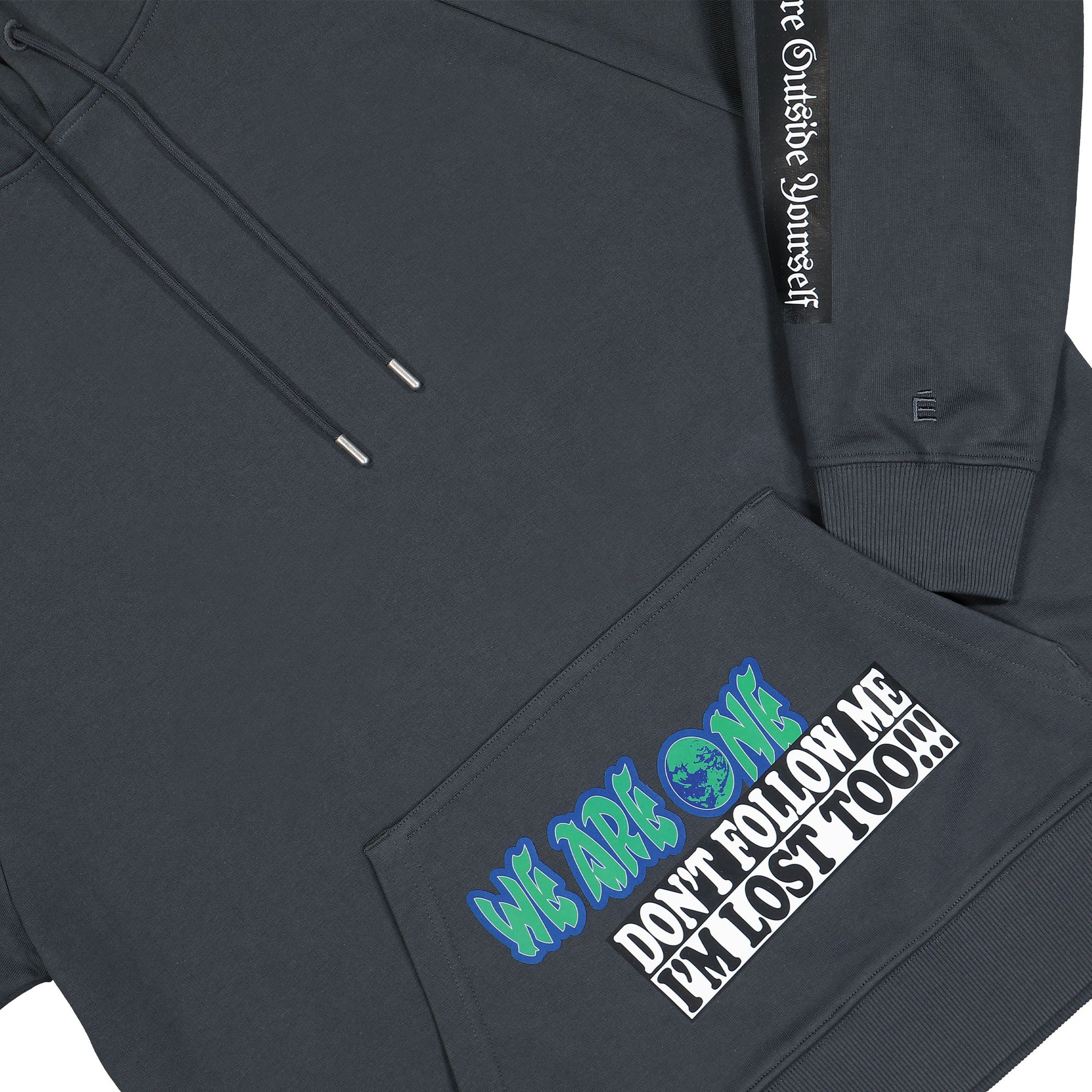 Études Studio Loose Hoodie Stickers Grey Detail view 4 | Gate