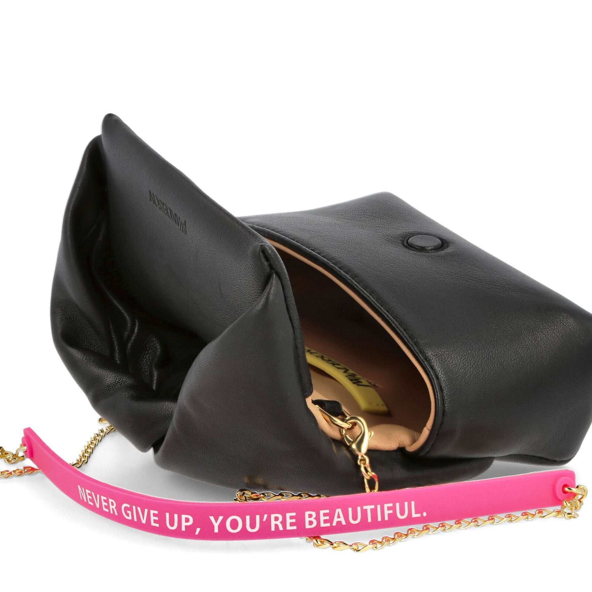 JW Anderson Silicone Strap Nano Twister Bag Black Detail view 6 | Gate