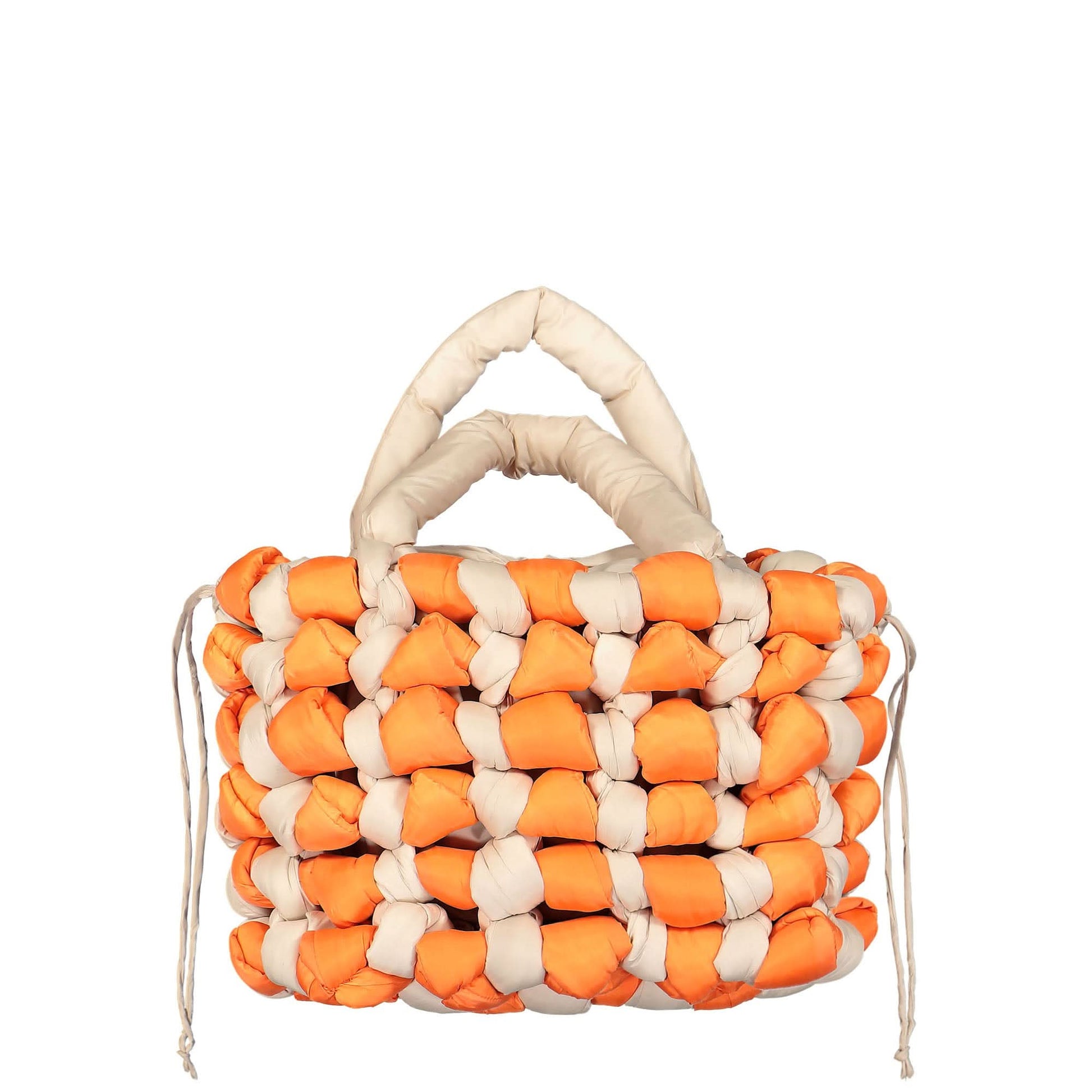JW Anderson Large Knotted Tote Bag White,Orange Detail view 2 | Gate
