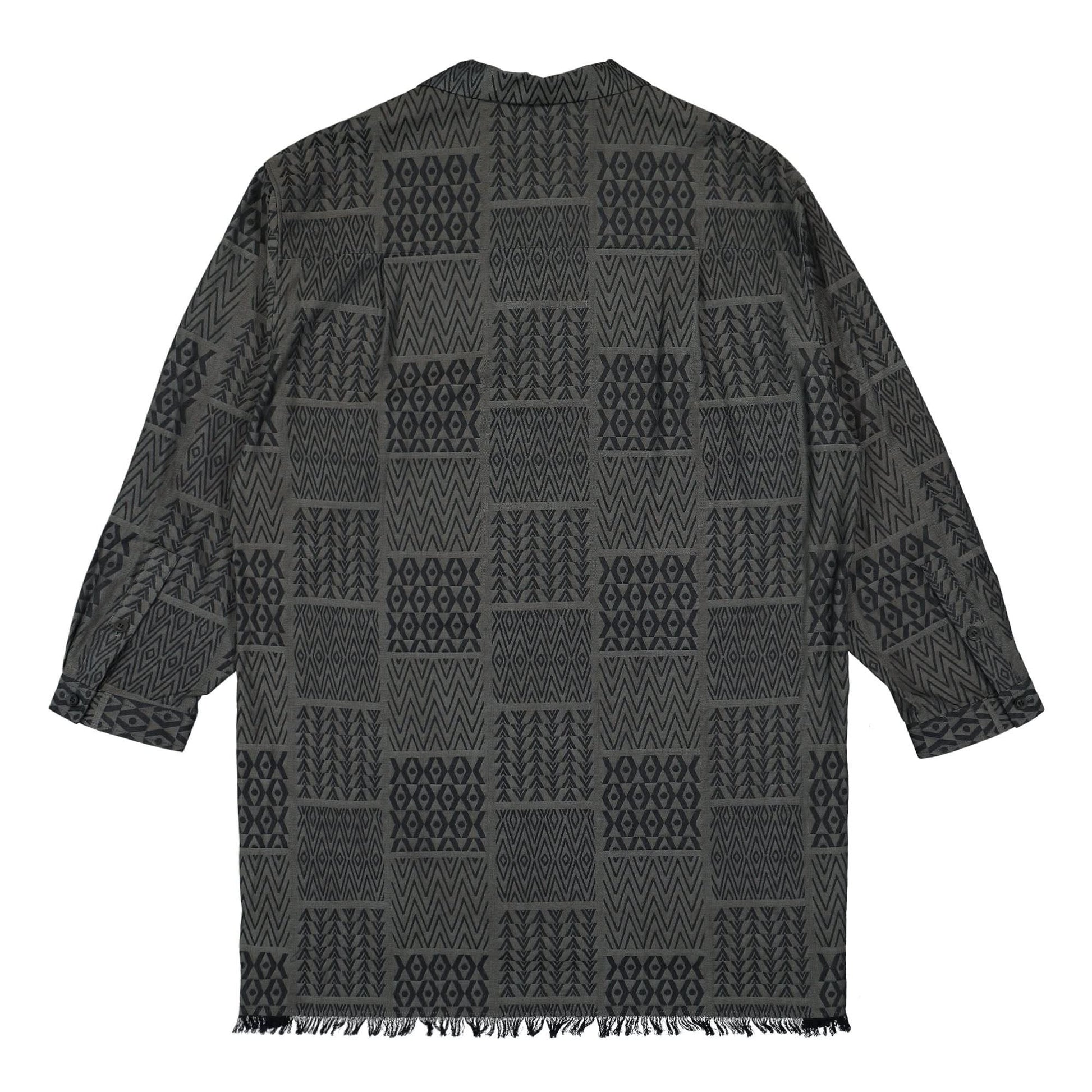 Yohji Yamamoto Homme Open Collar Pattern Shirt Green Detail view 2 | Gate