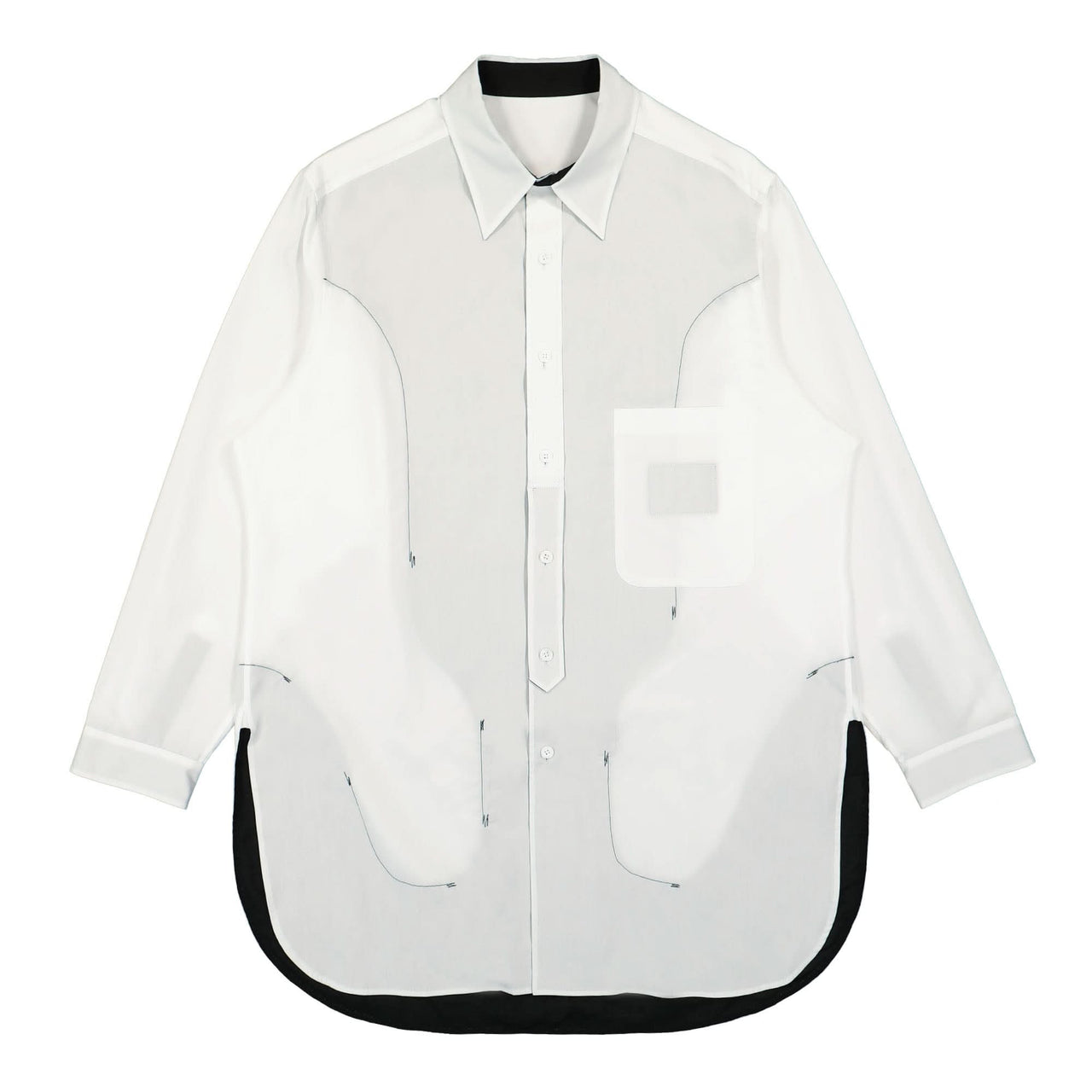 Yohji Yamamoto Homme M-WHT BLK Decorated STB White Detail view 1 | Gate